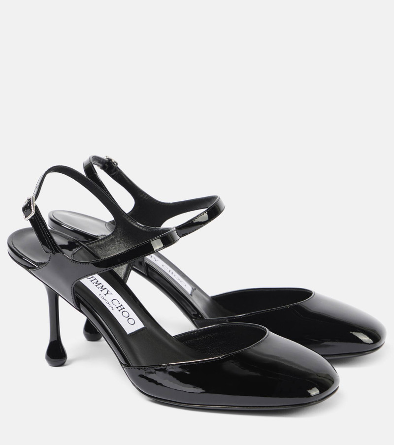Pixie 80 patent leather slingback pumps 1
