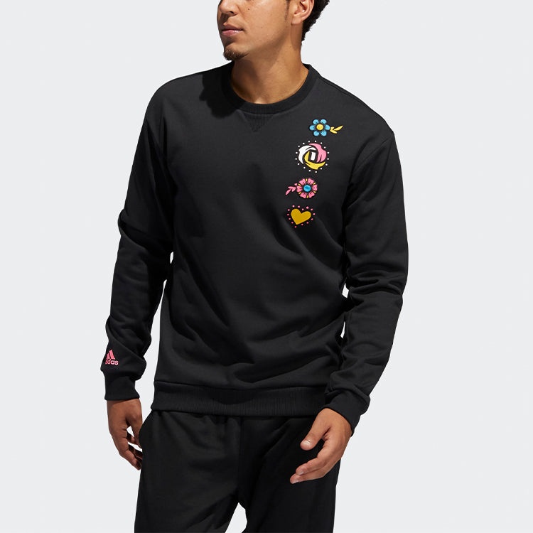 adidas Printing Round Neck Sports Pullover Black GP6260 - 3