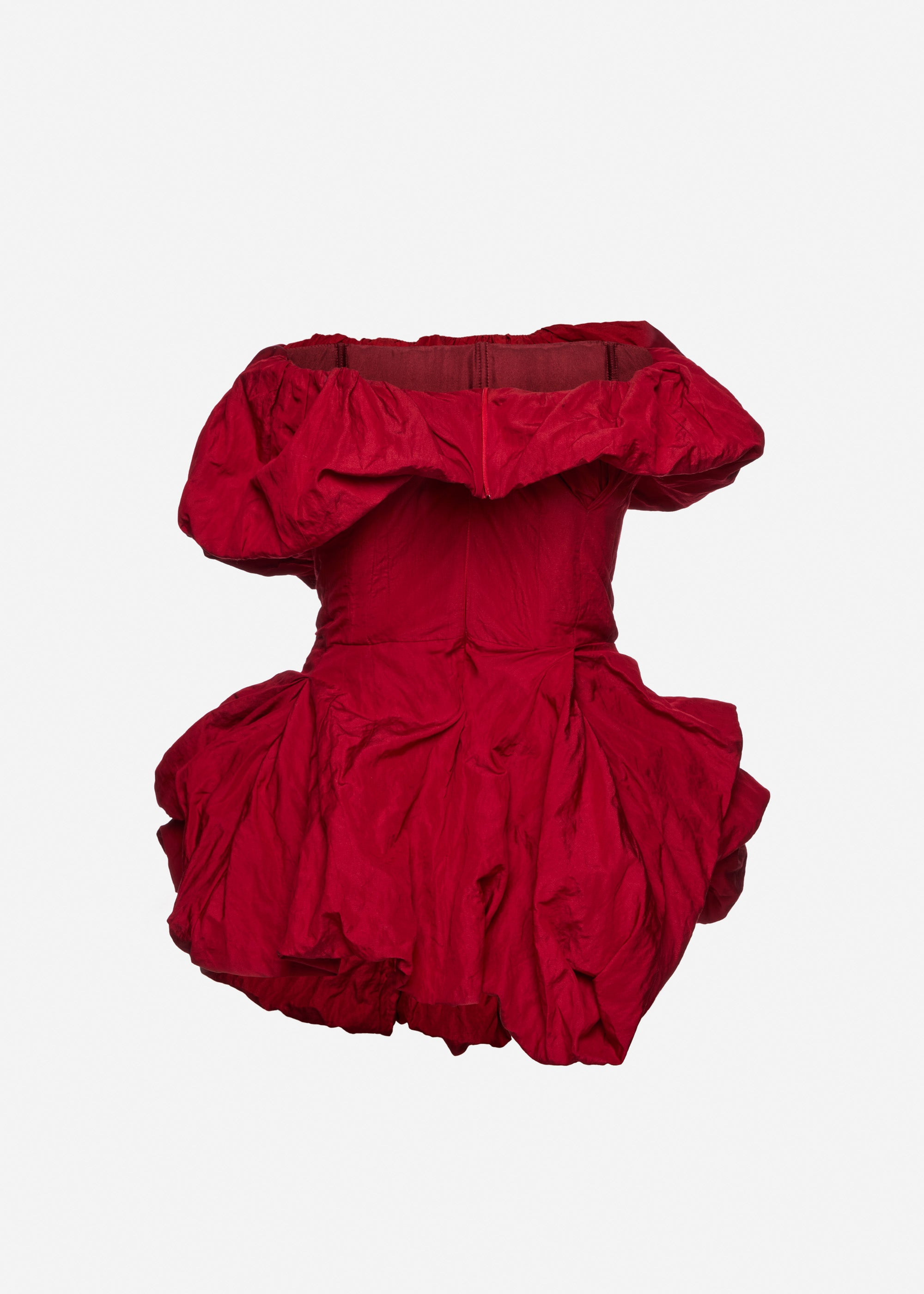 Mini bubble dress in red taffeta - 2