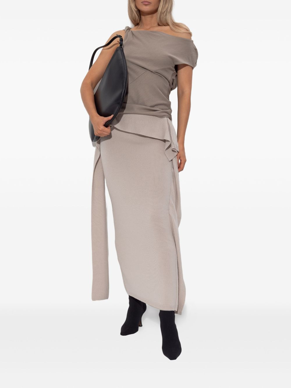 one-shoulder draped top - 2