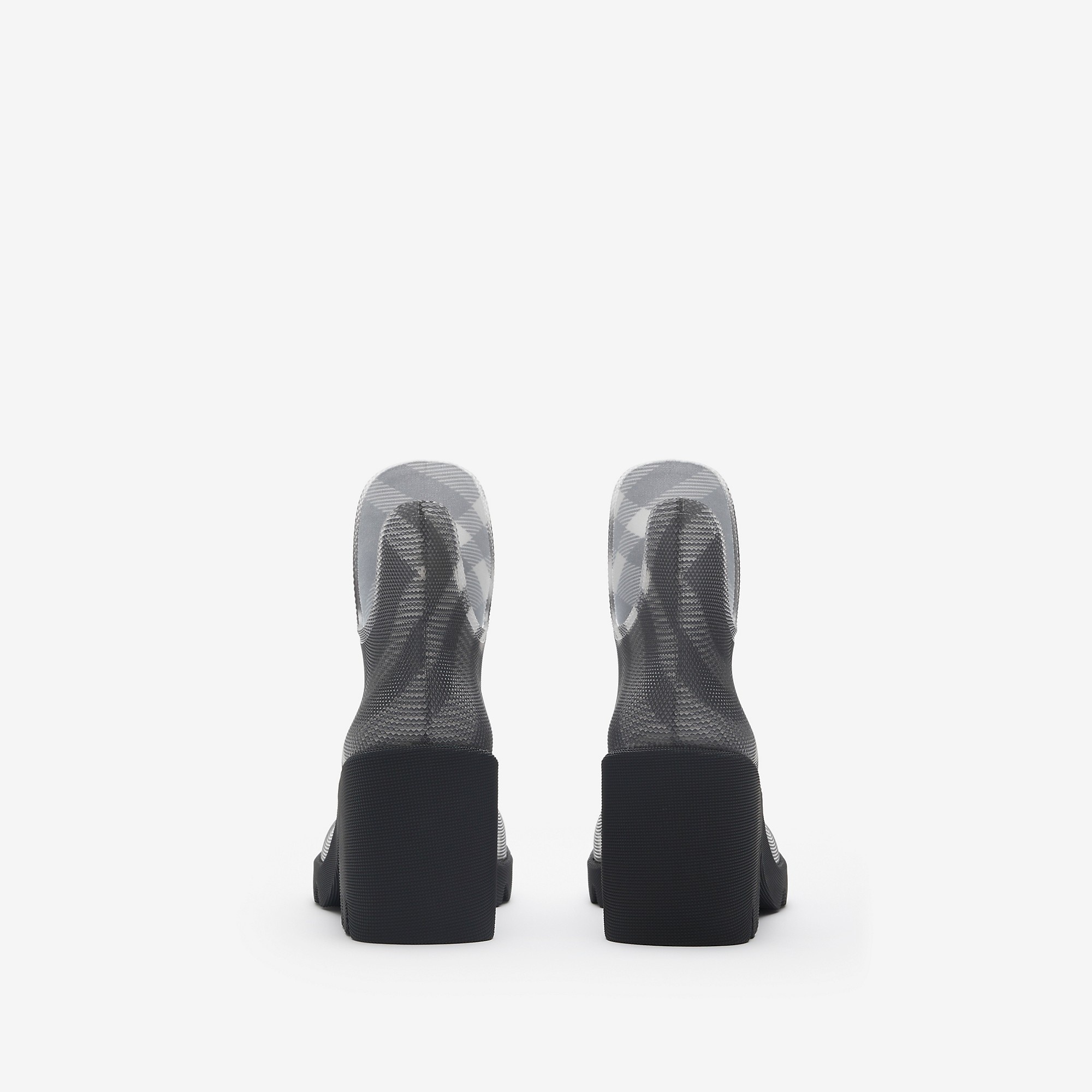Check Rubber Marsh Heel Boots - 4