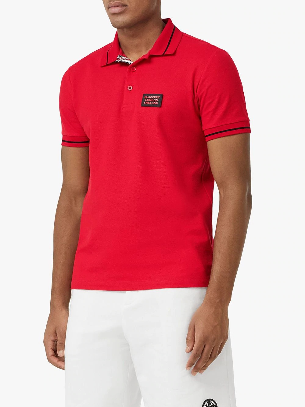 logo appliqué polo shirt - 3