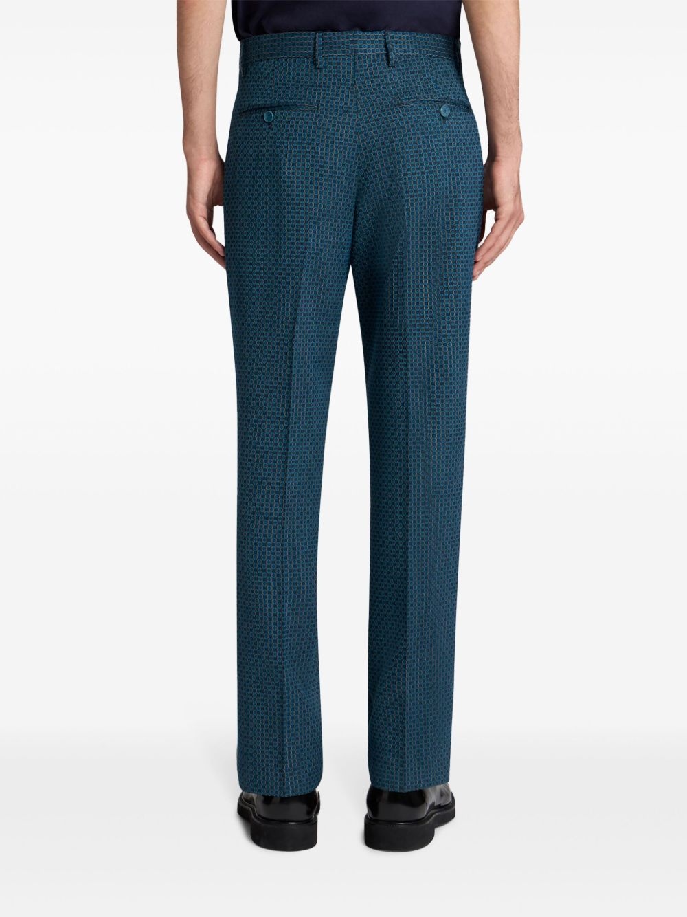 motif embroidery trousers - 4