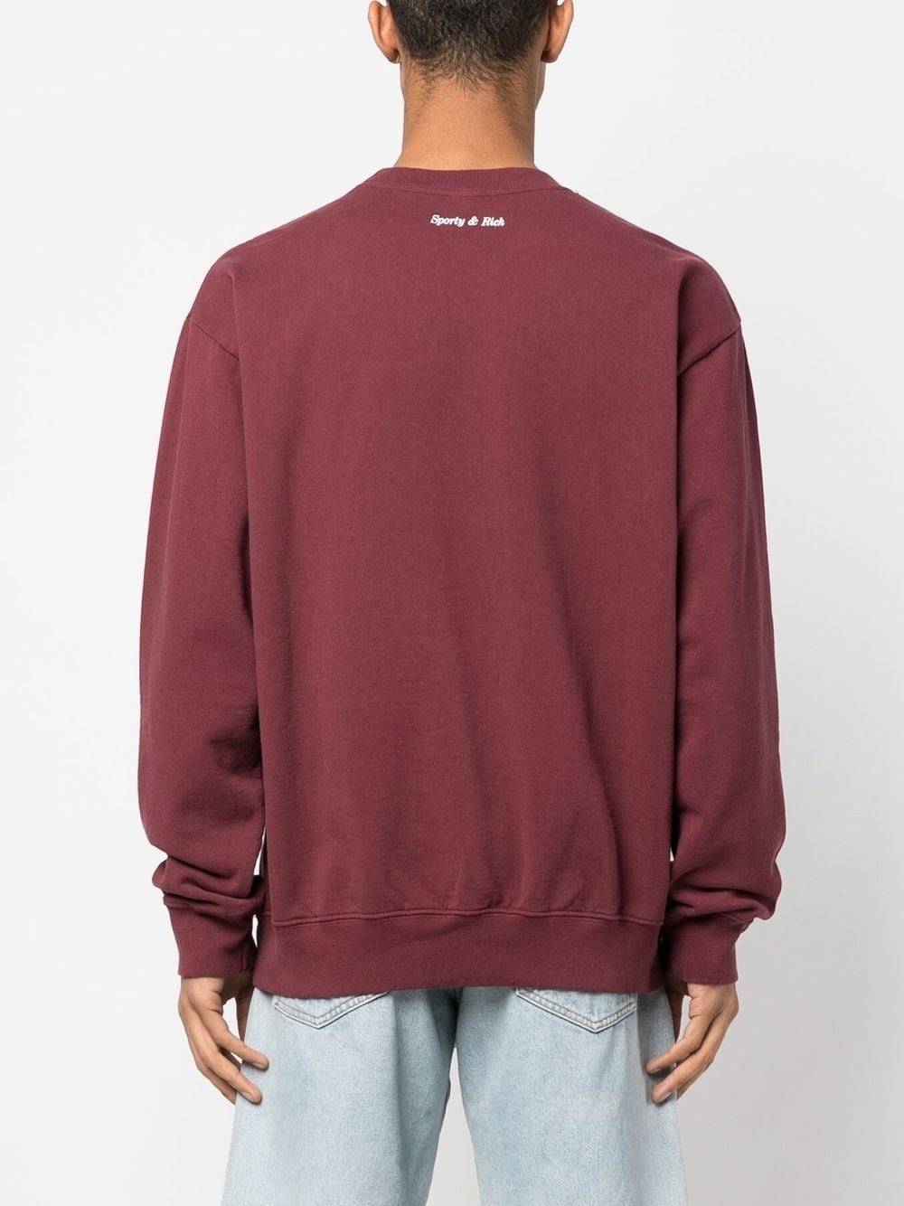 letter-patch cotton jumper - 4