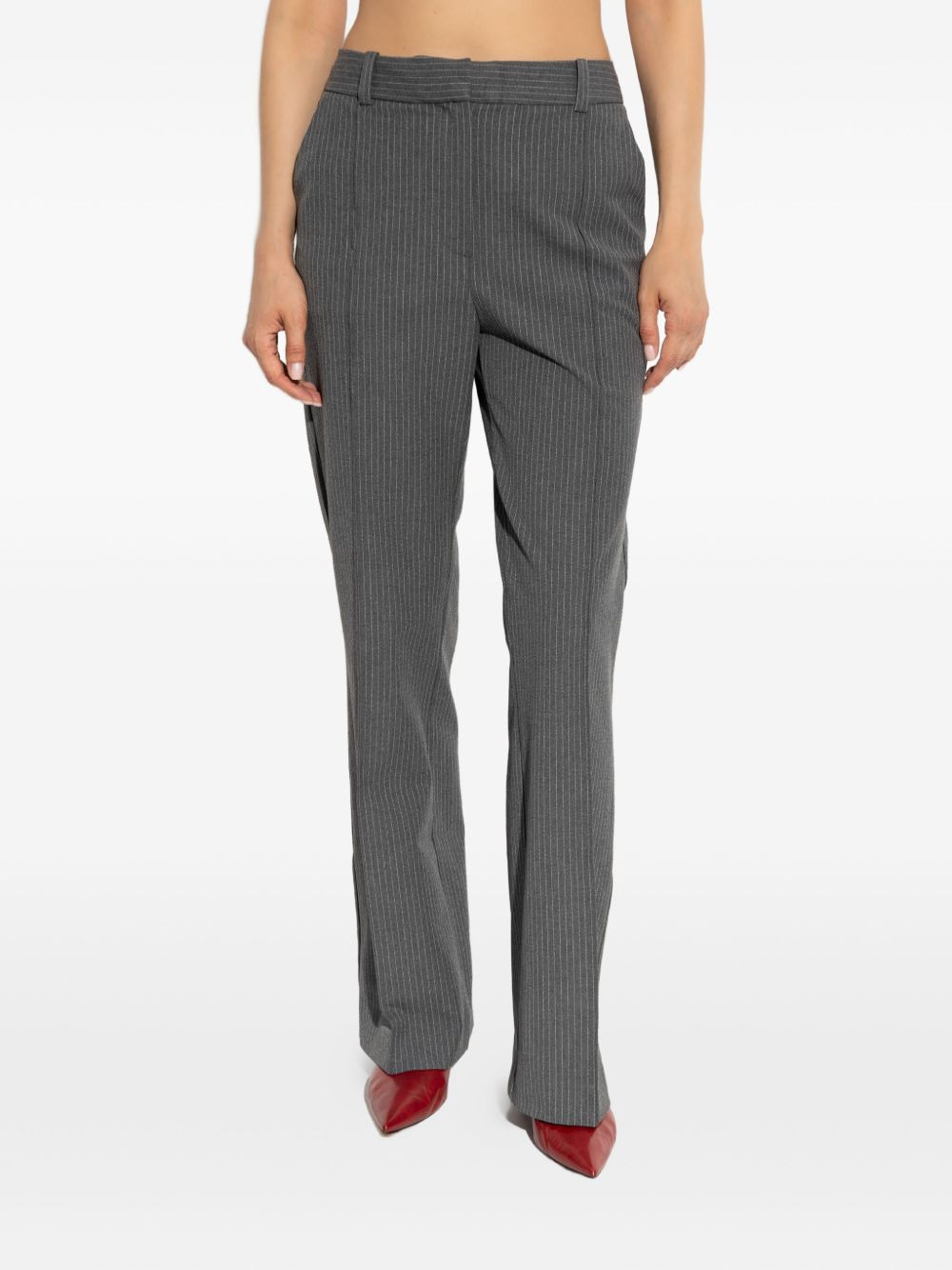 pinstripe pleated trousers - 3