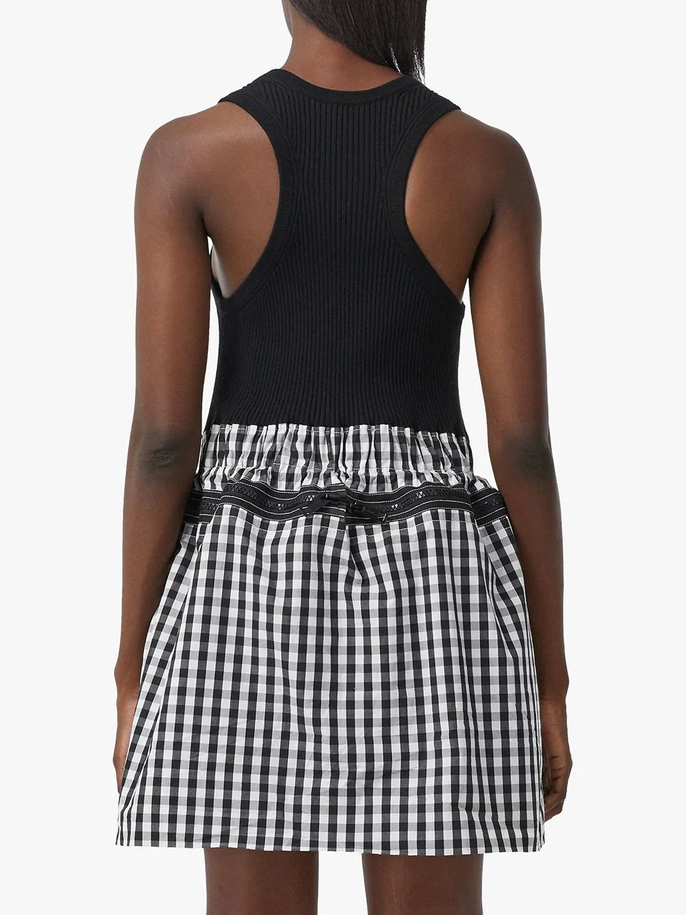 gingham loop-back dress - 4