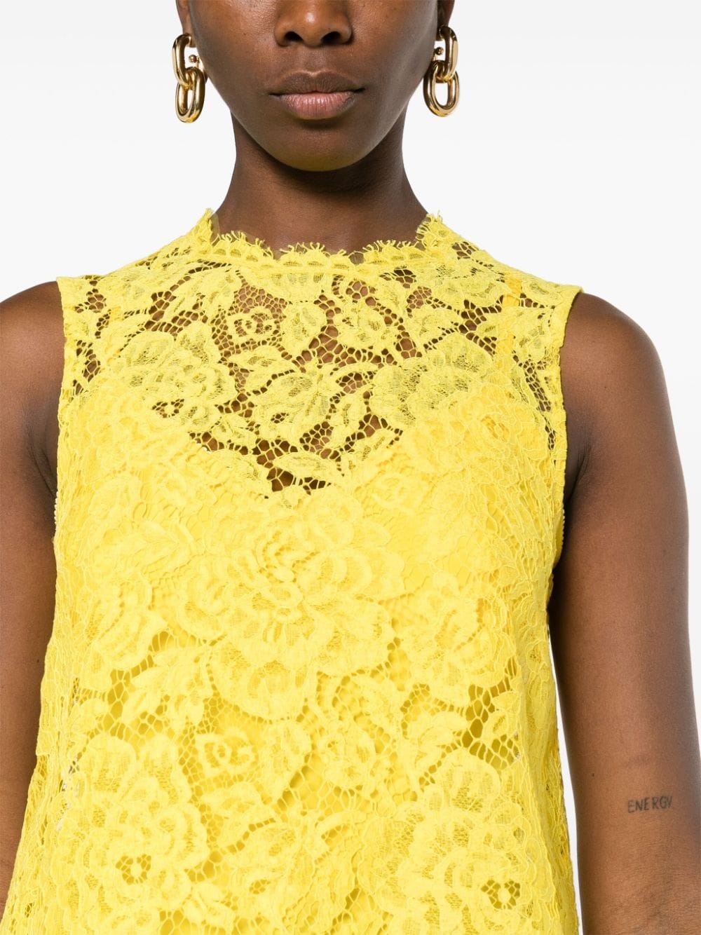 floral-lace scallop-collar top - 5