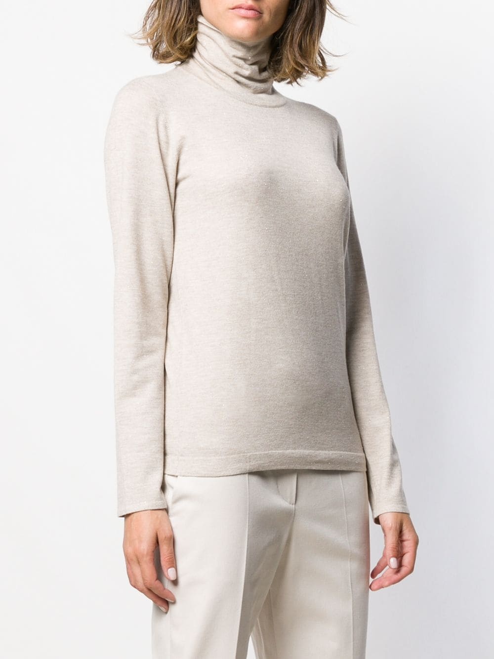 mottled turtleneck jumper - 3