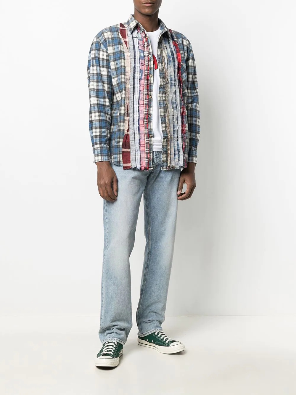 mixed-plaid shirt - 2