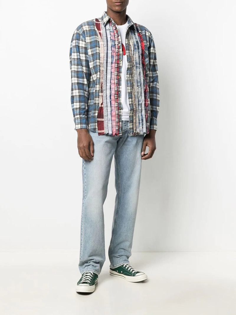 NEEDLES mixed-plaid shirt outlook
