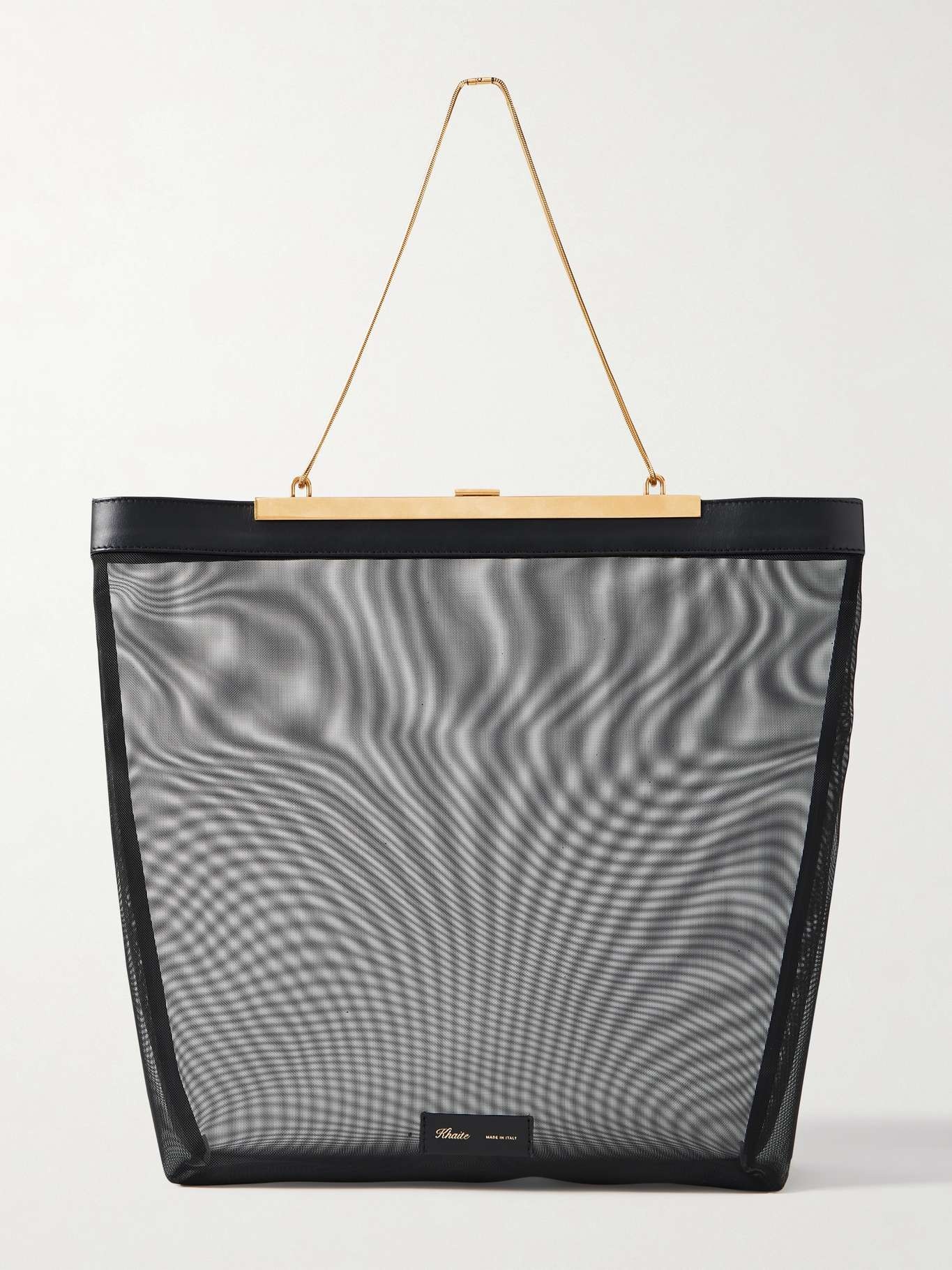 Augusta chain and leather-trimmed mesh tote - 1