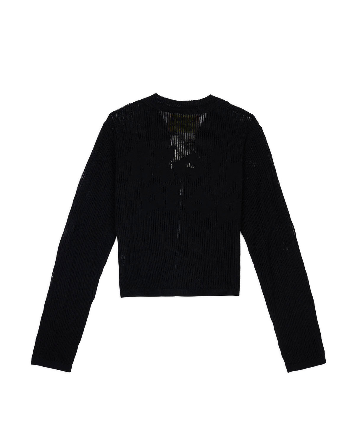 Mesh Knit Spiral Cardigan - Black - 5