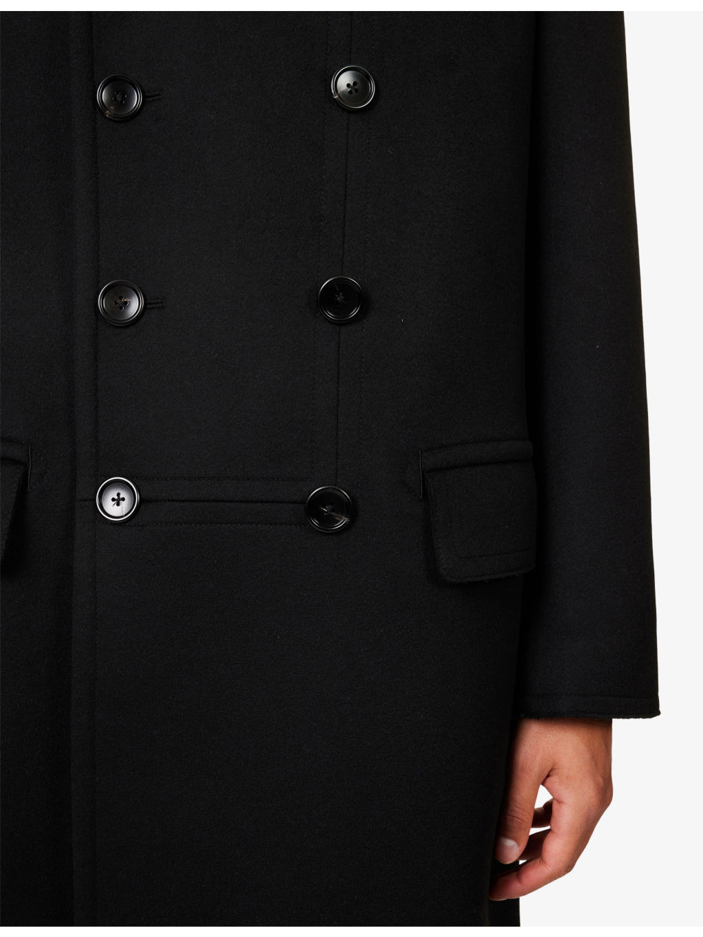 Double-Breasted Officer Wool Coat - 7