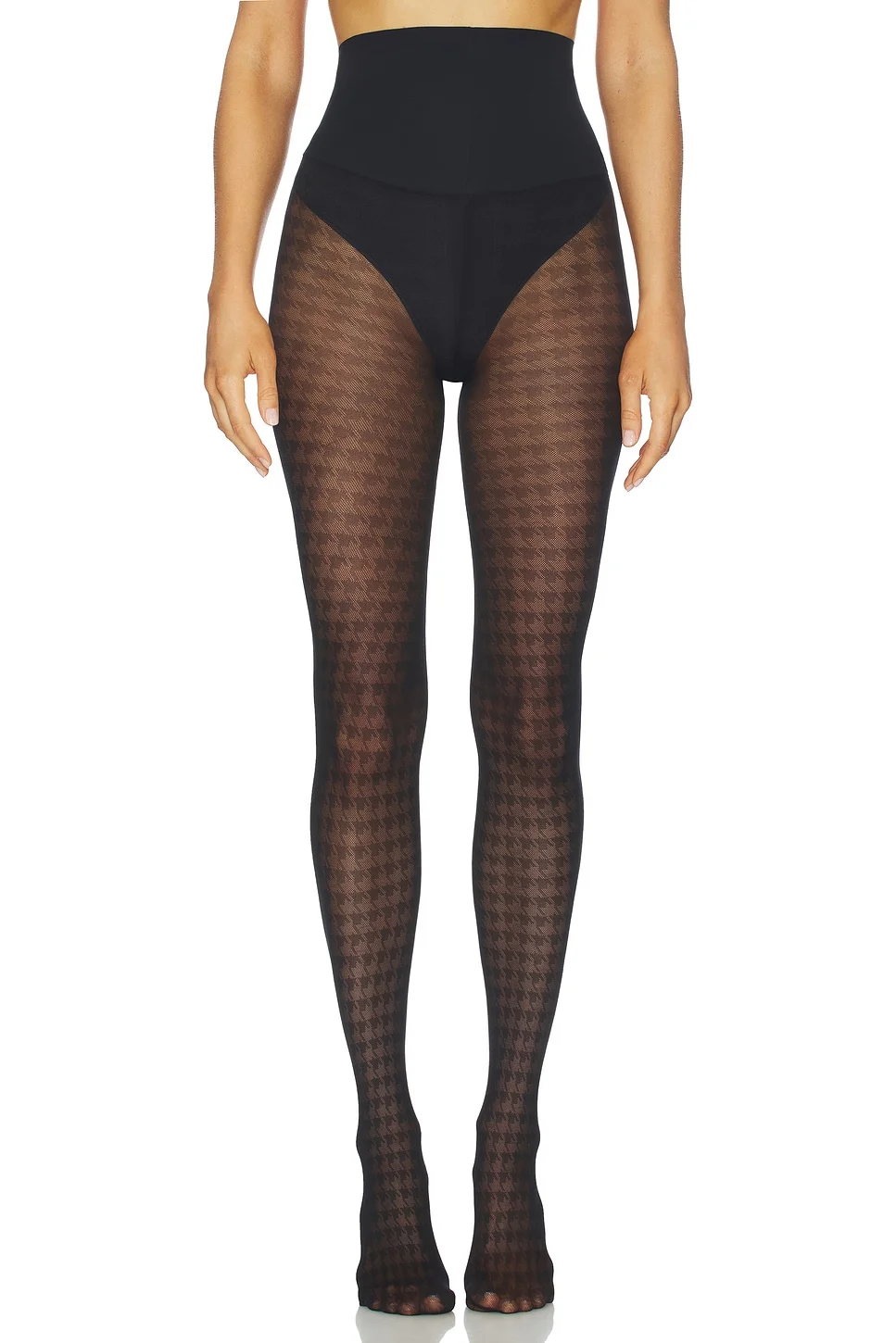 Houndstooth Sheer Tights - 1