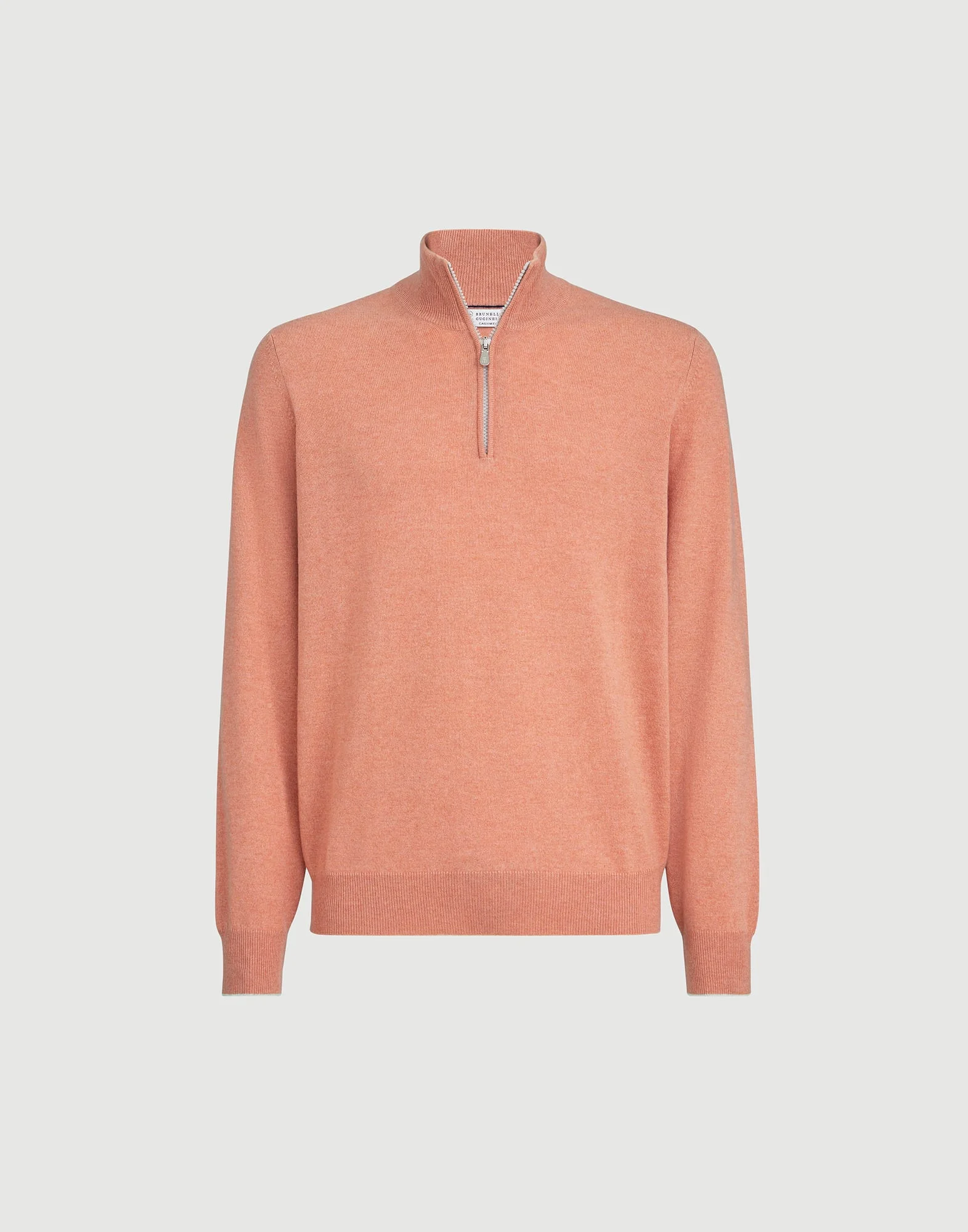 Cashmere sweater with half zip - 1