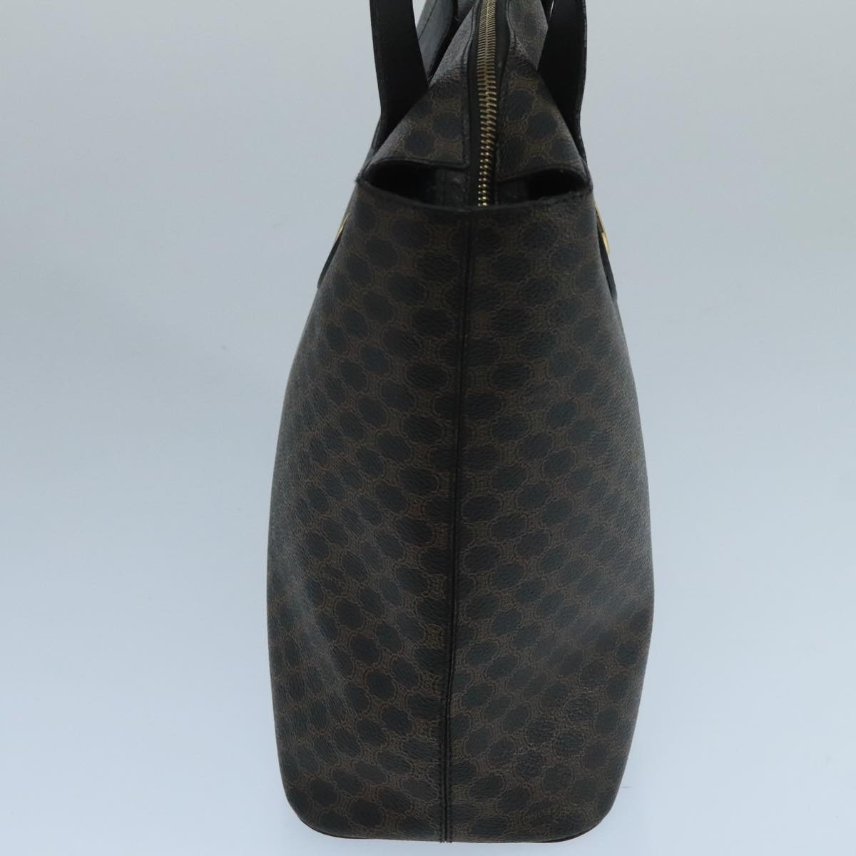 CELINE Macadam Canvas Hand Bag Pvc Leather Black Gold - 3