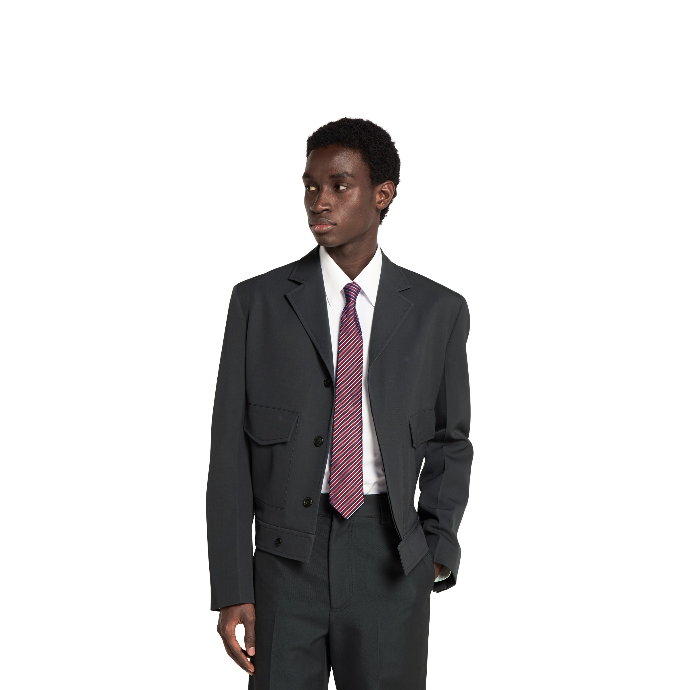 Striped silk jacquard tie - 3