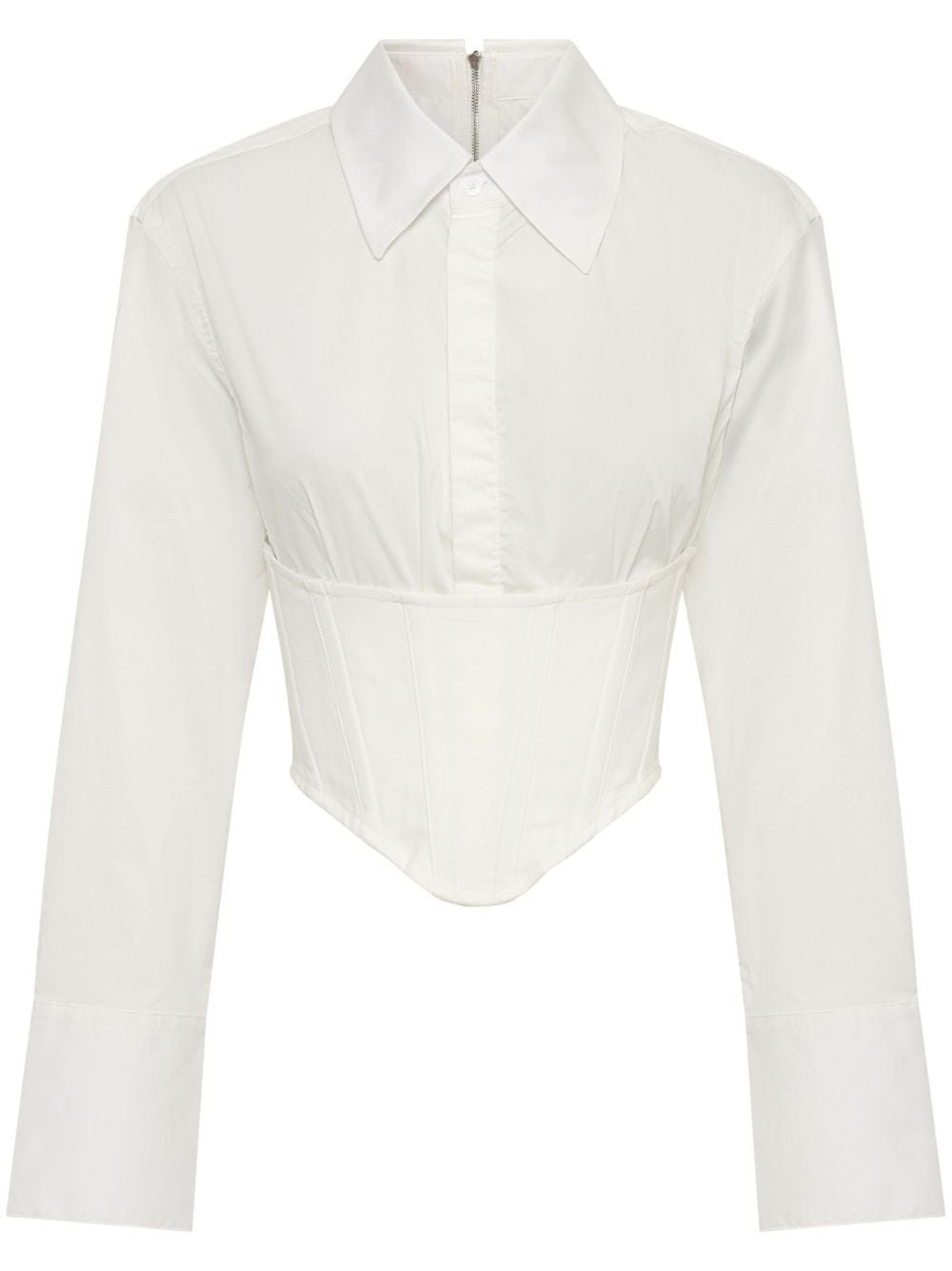 cropped corset-style shirt - 1