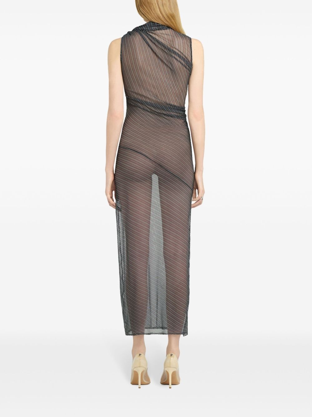 draped mesh dress - 2