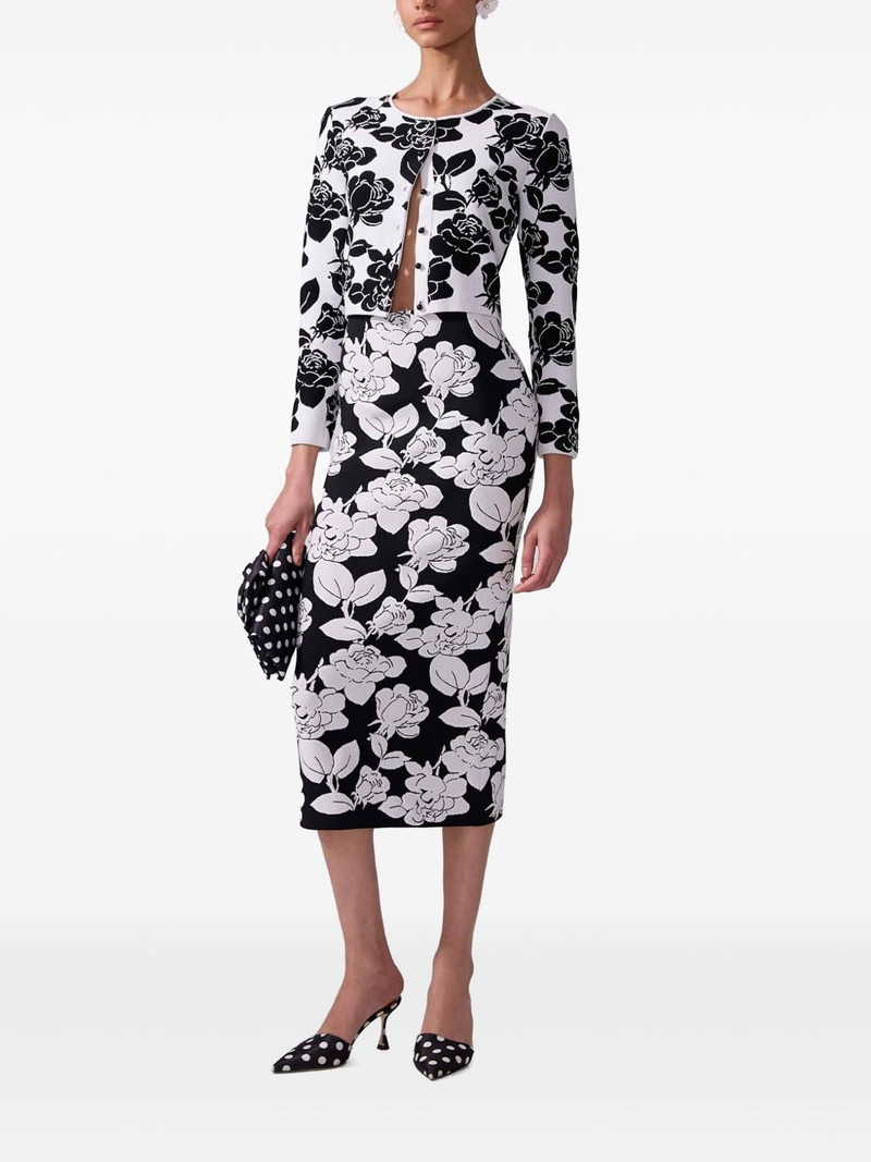 CAROLINA HERRERA floral-jacquard cardigan outlook