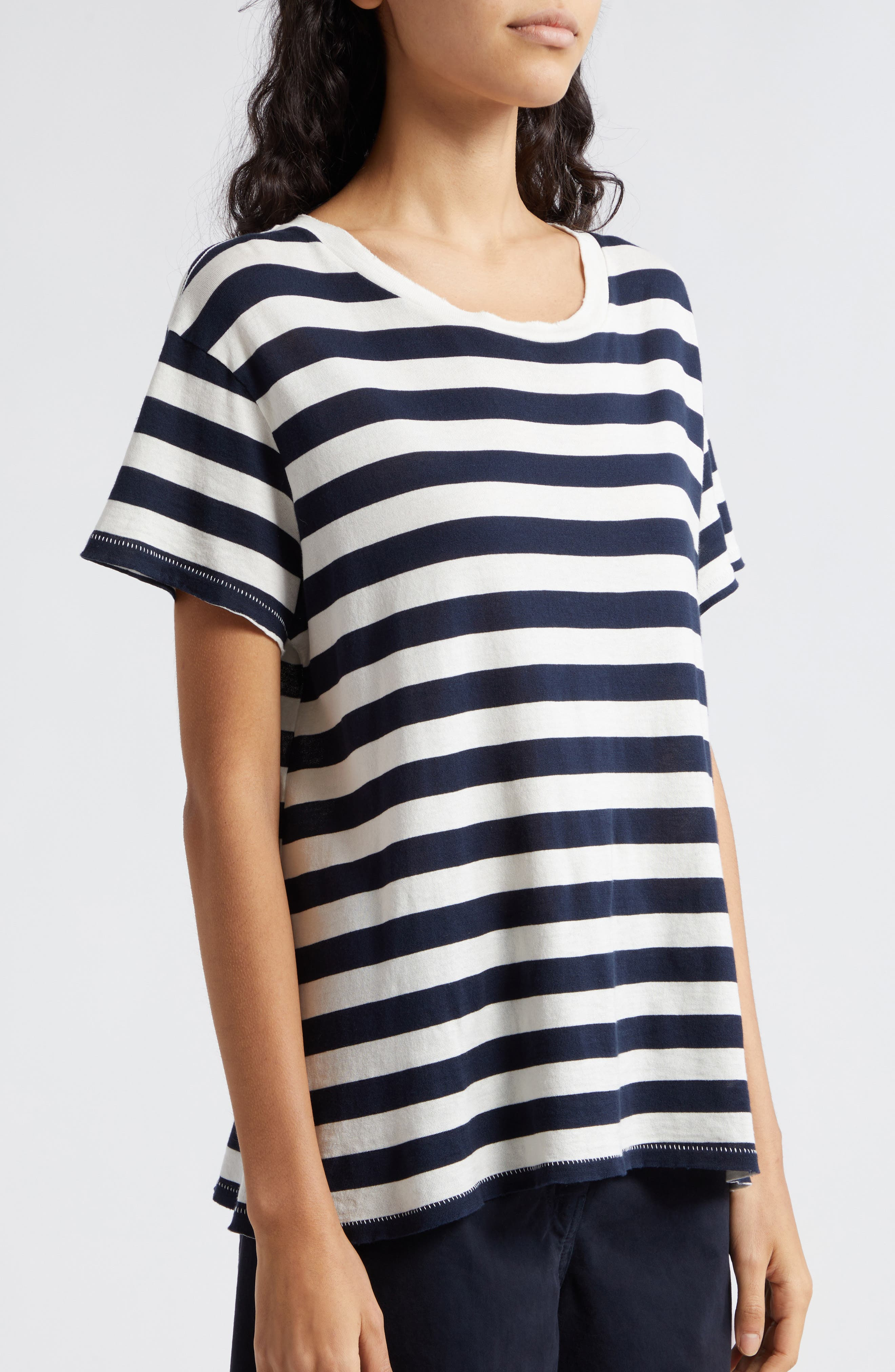 Brady Stripe Cotton T-Shirt - 4