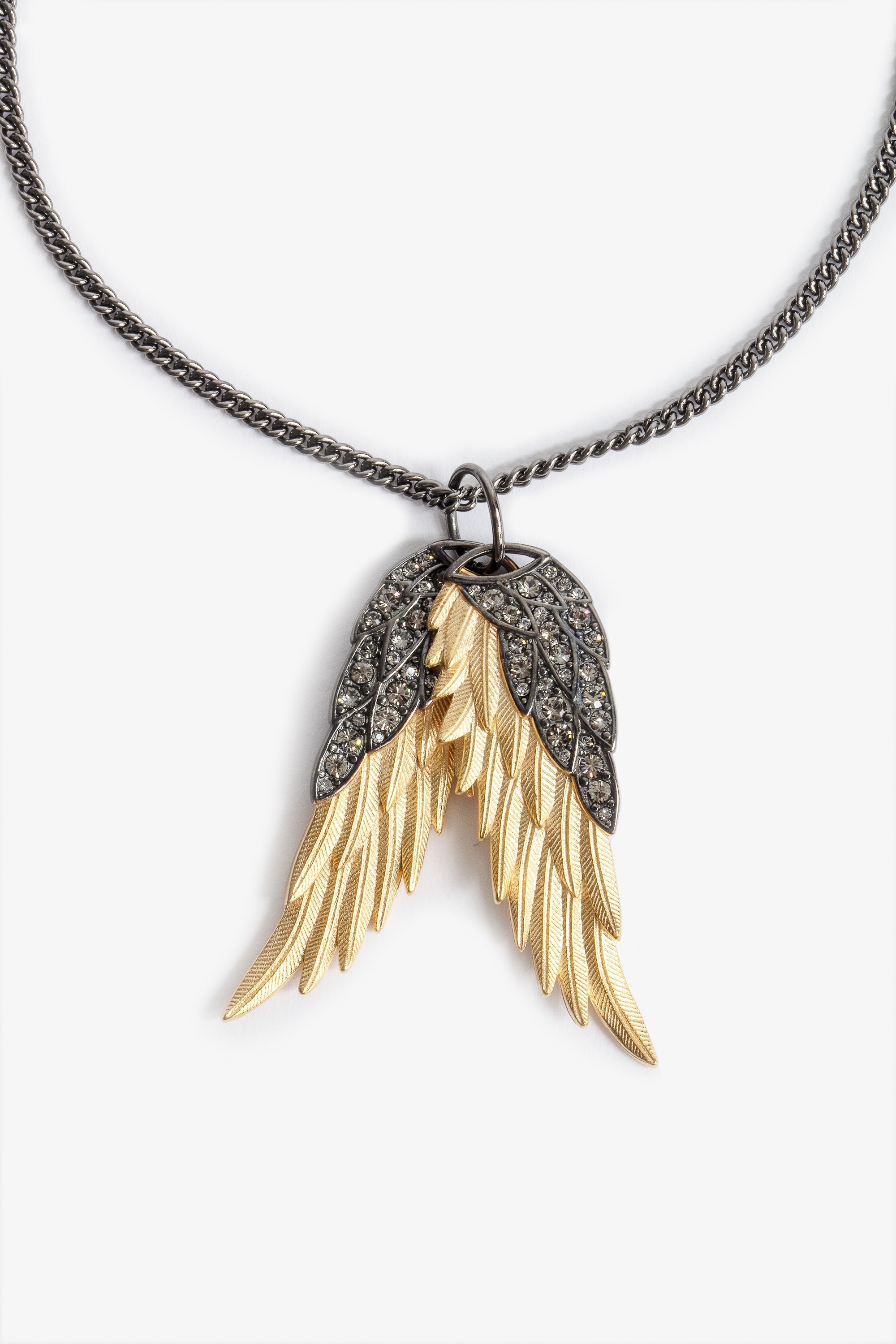 Rock Feather Pendant Necklace - 2