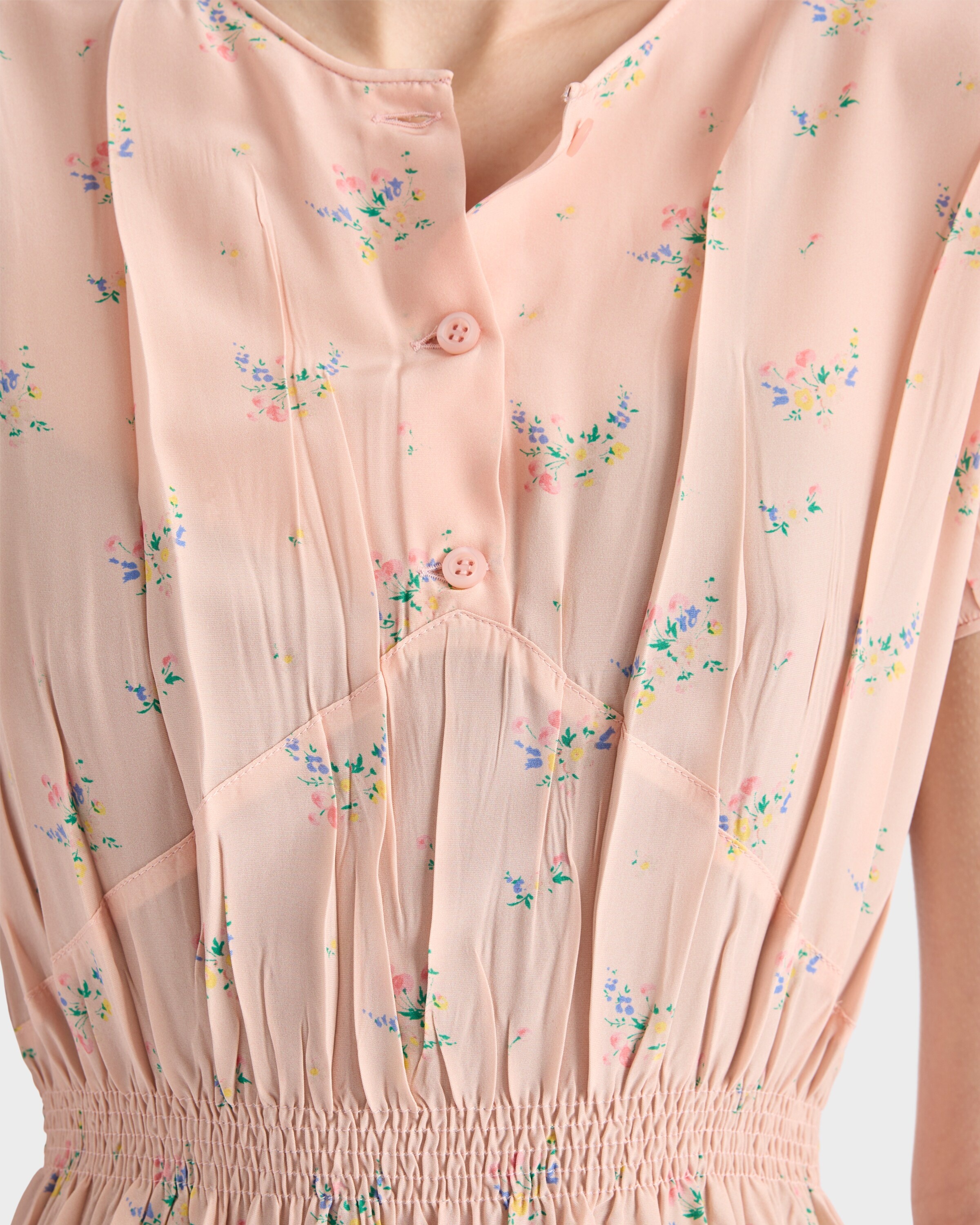 Floral print pongé dress - 4