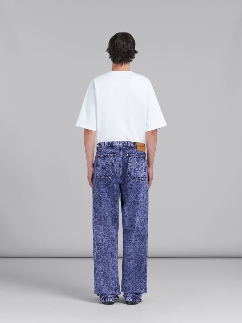 BLUE MARBLE-DYED DENIM JEANS - 3