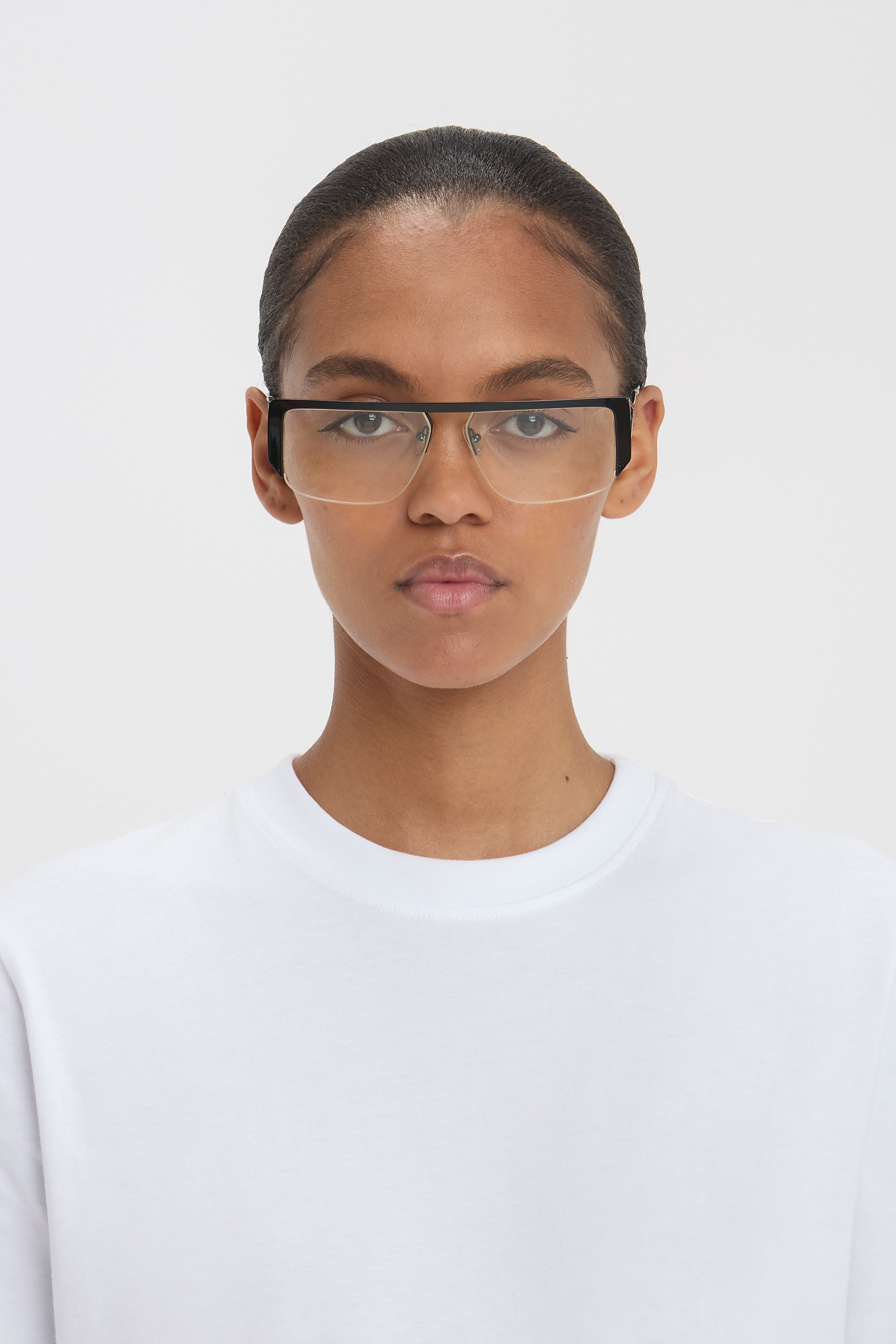 Flat Top Rectangular Opticals In Black - 2