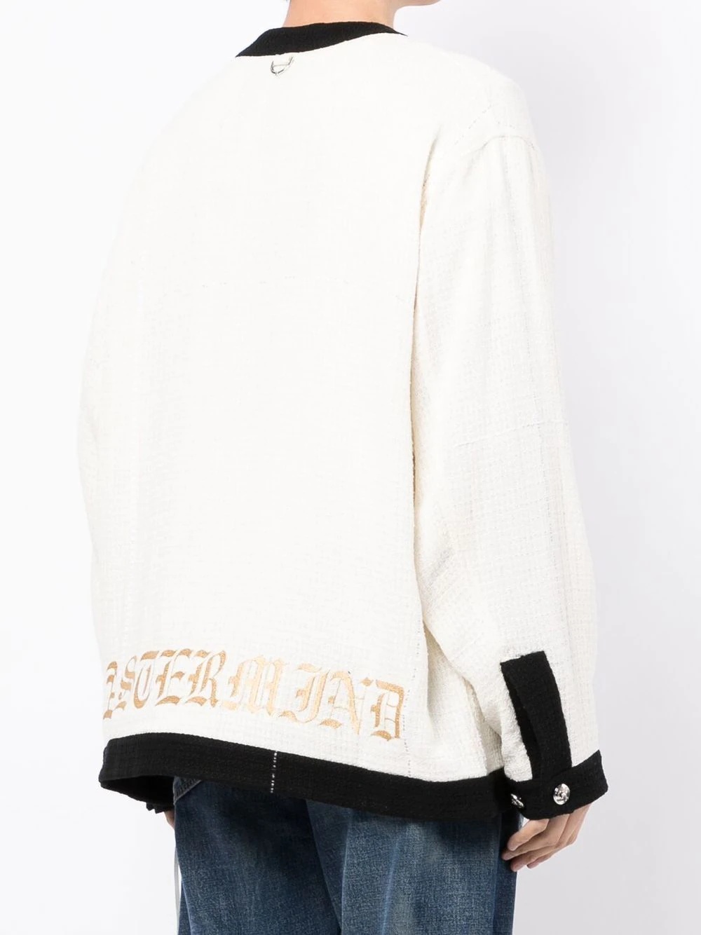embroidered-logo cardigan - 4