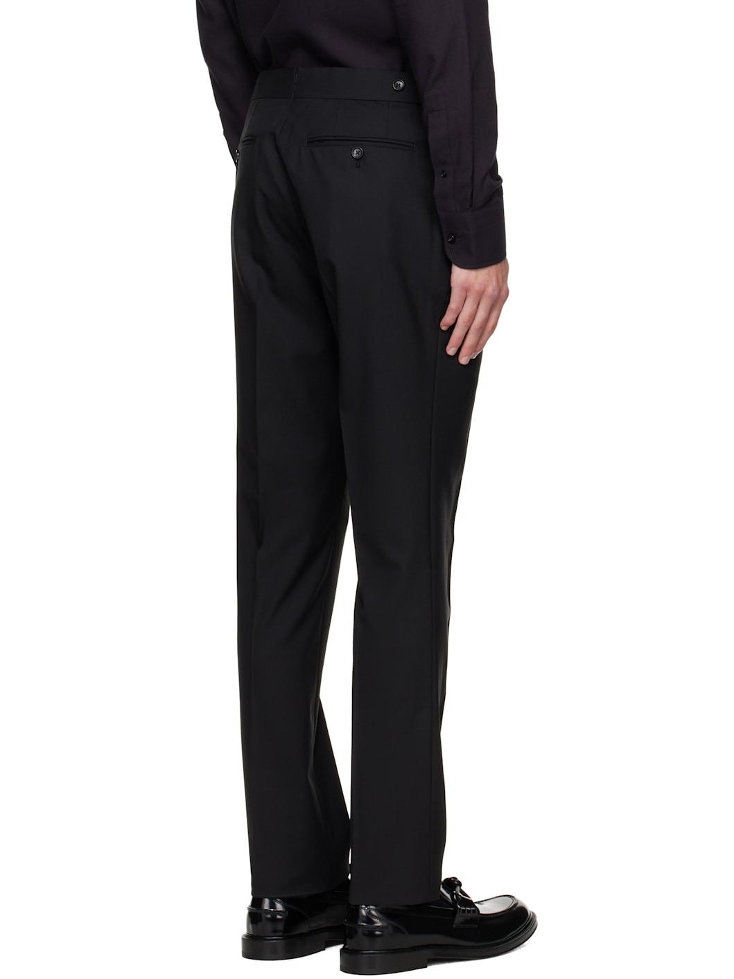 Black Super Plain Weave Dyllan Trousers - 3
