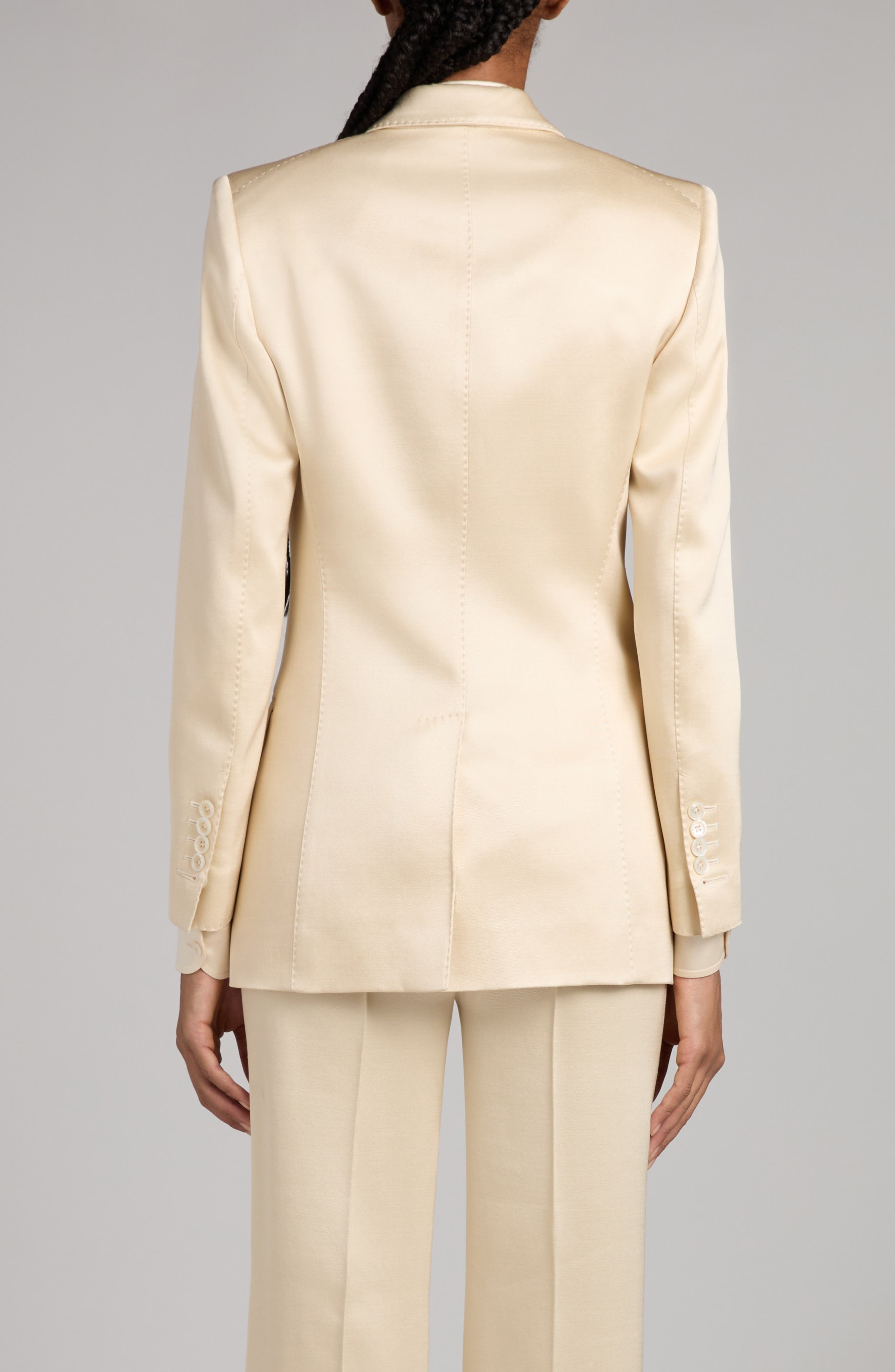 TOM FORD Double Breasted Silk & Wool Twill Blazer in Aw040 Champagne at Nordstrom - 3