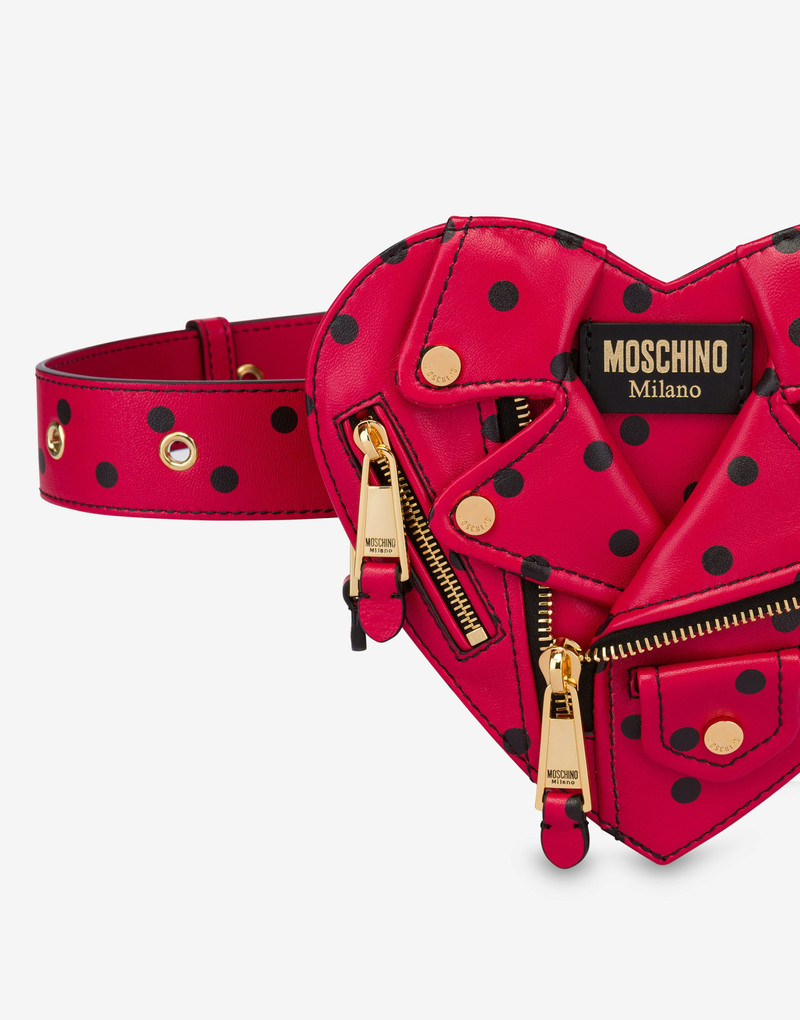 ALL-OVER POLKA DOTS HEART BIKER BELT BAG 4