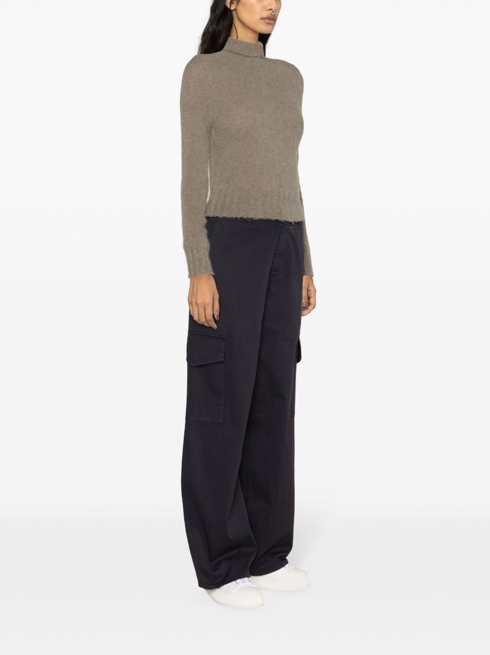 high-neck brushed-effect jumper - 4