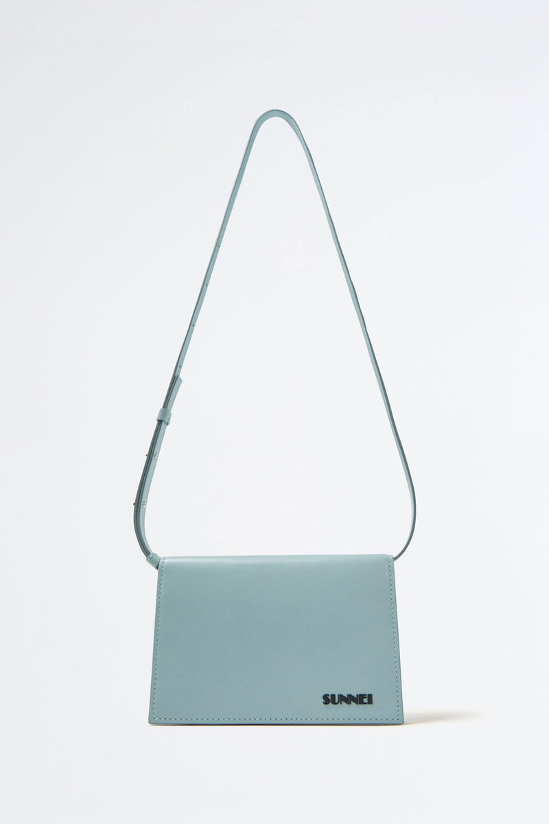 DUST BLUE LEATHER SHOULDER BAG 1