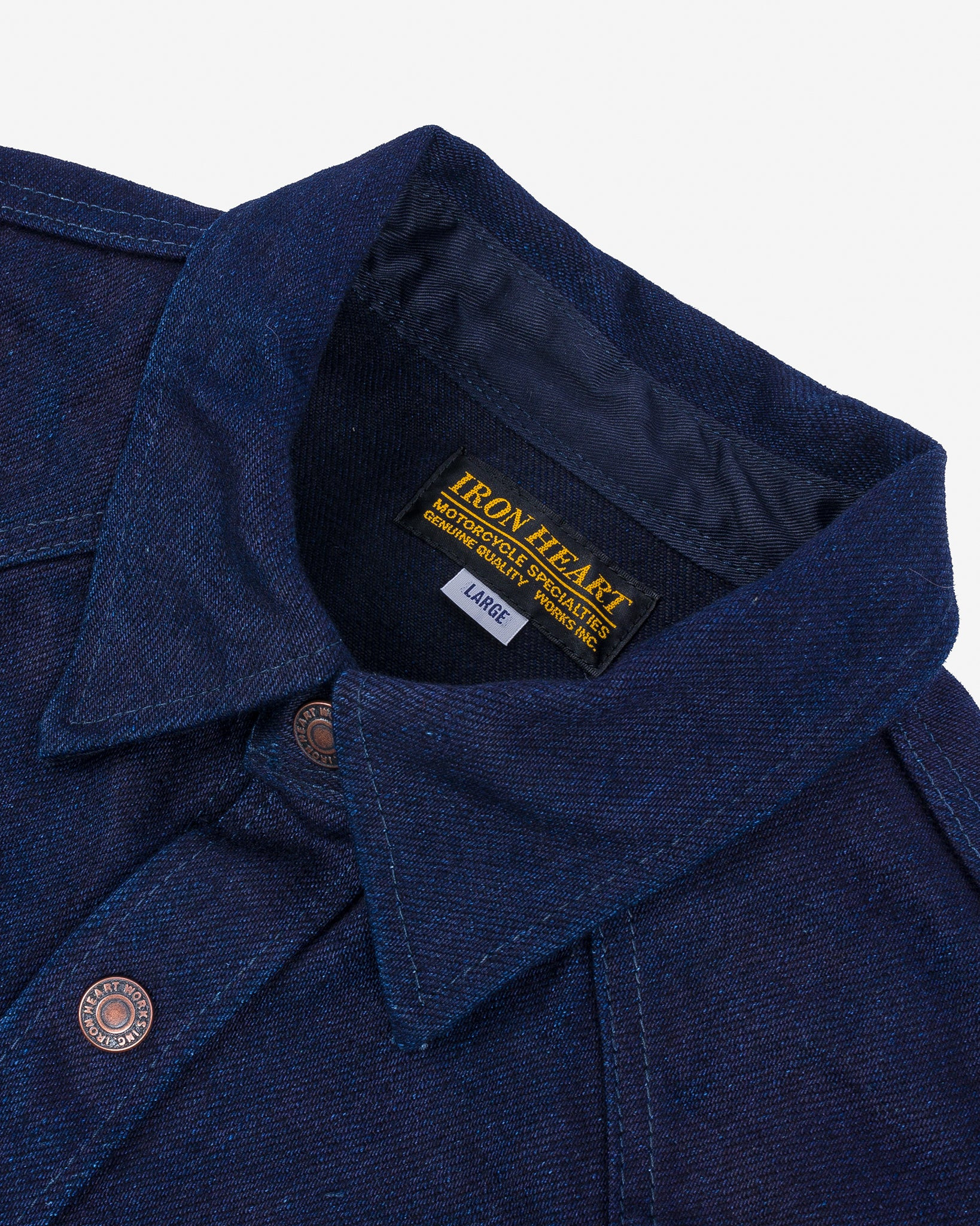 IHSH-409-IB 19oz Selvedge Denim CPO Shirt - Indigo/Black - 6