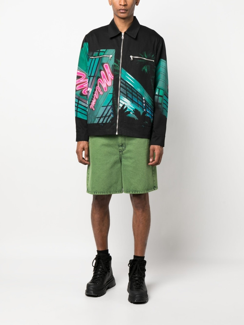 Palm Angels Miami-print cotton jacket outlook