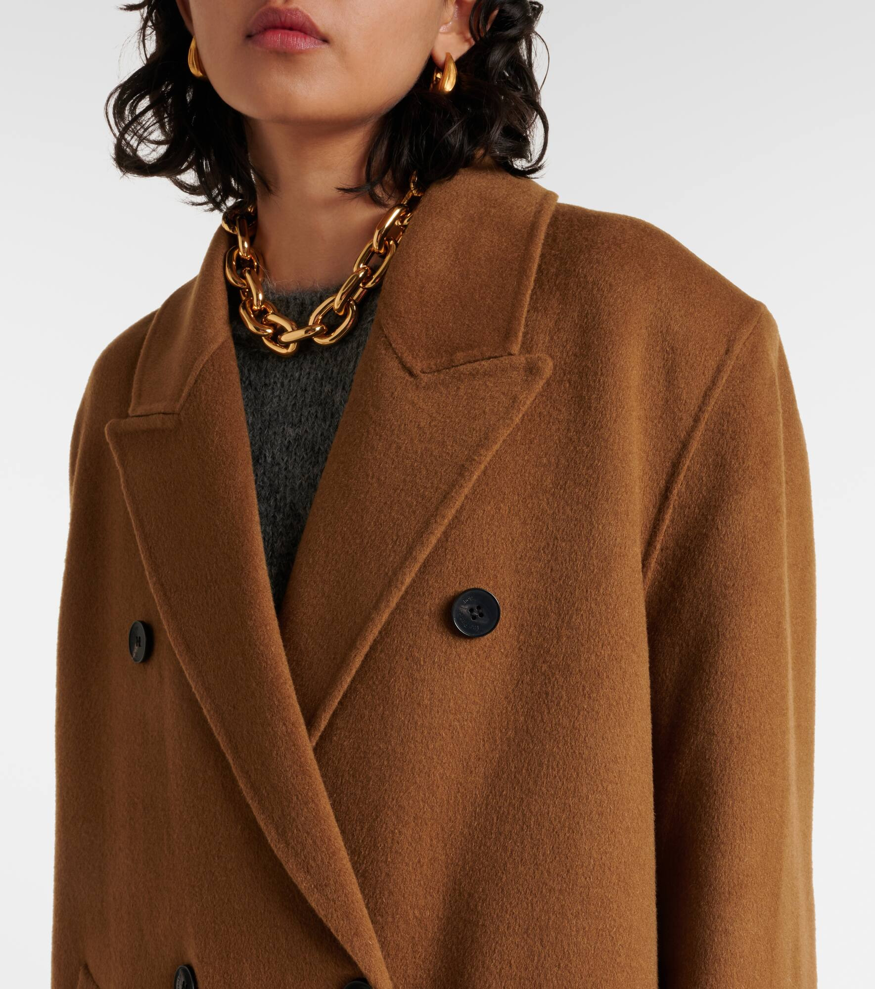 Gaia double-breasted wool-blend coat - 4