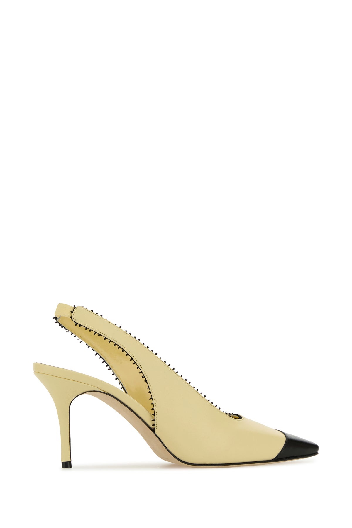 Pastel yellow nappa leather Gaius pumps - 3