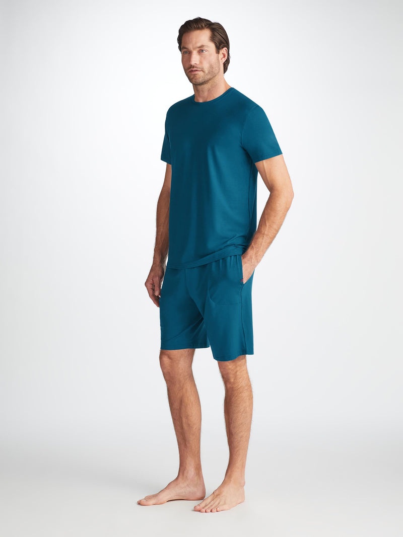Men's Lounge Shorts Basel Micro Modal Stretch Poseidon Blue - 3