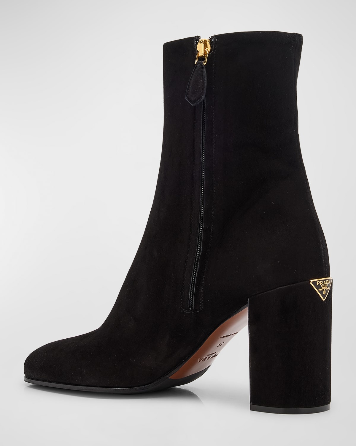 Suede Block-Heel Ankle Boots - 5