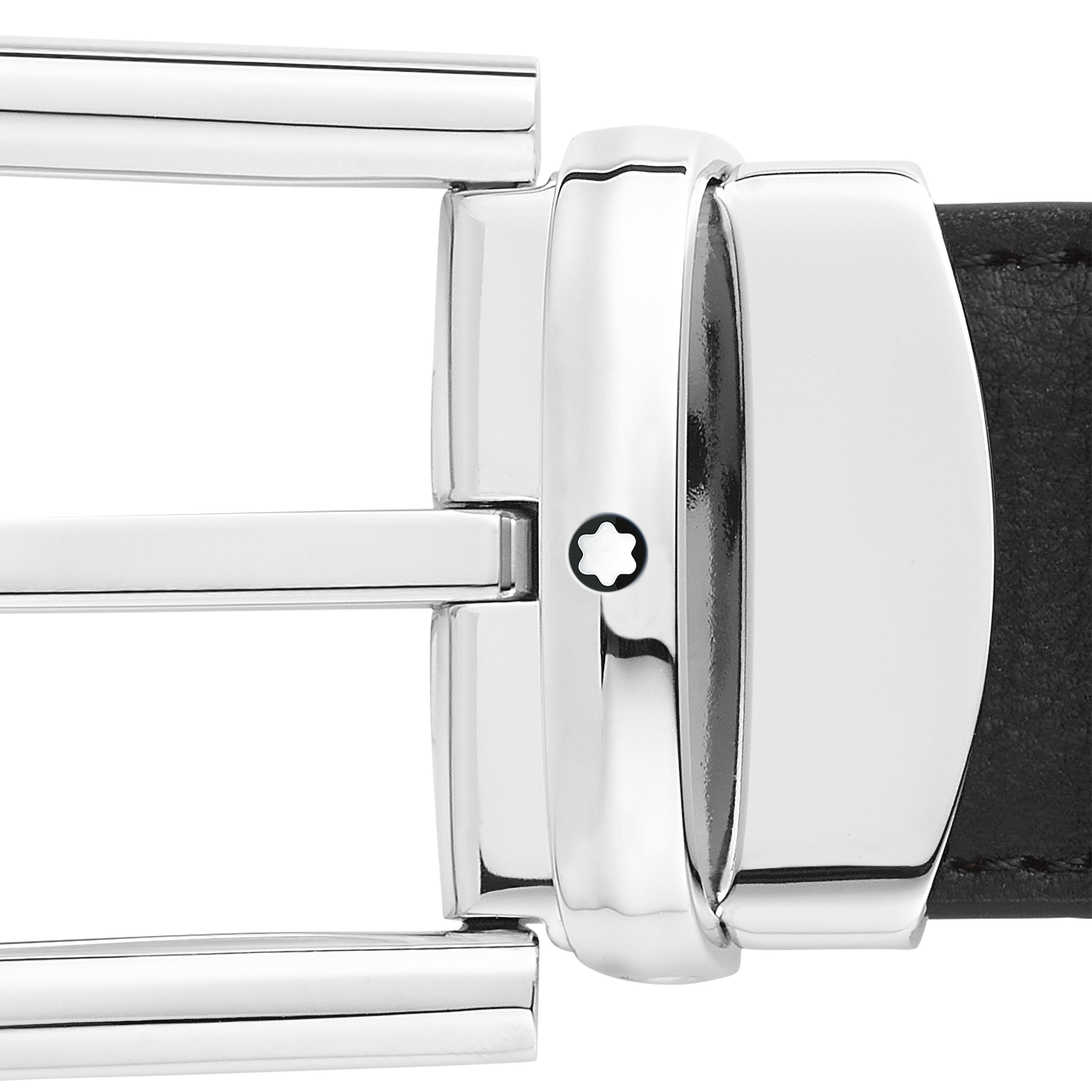 Horseshoe buckle black/brown 30 mm reversible leather belt - 2