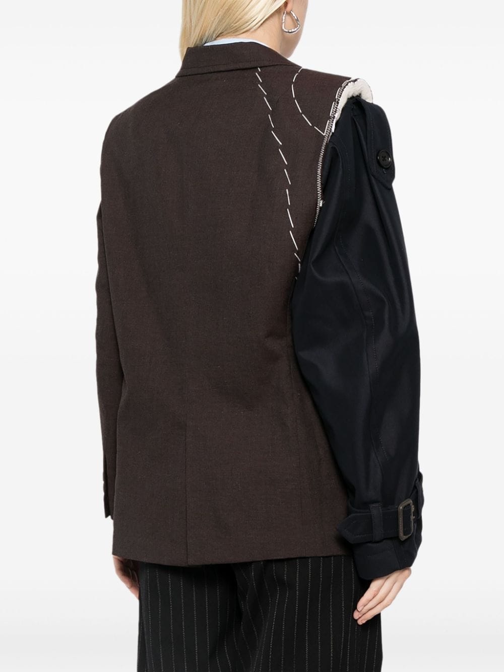 deconstructed panelled single-breasted blazer - 4