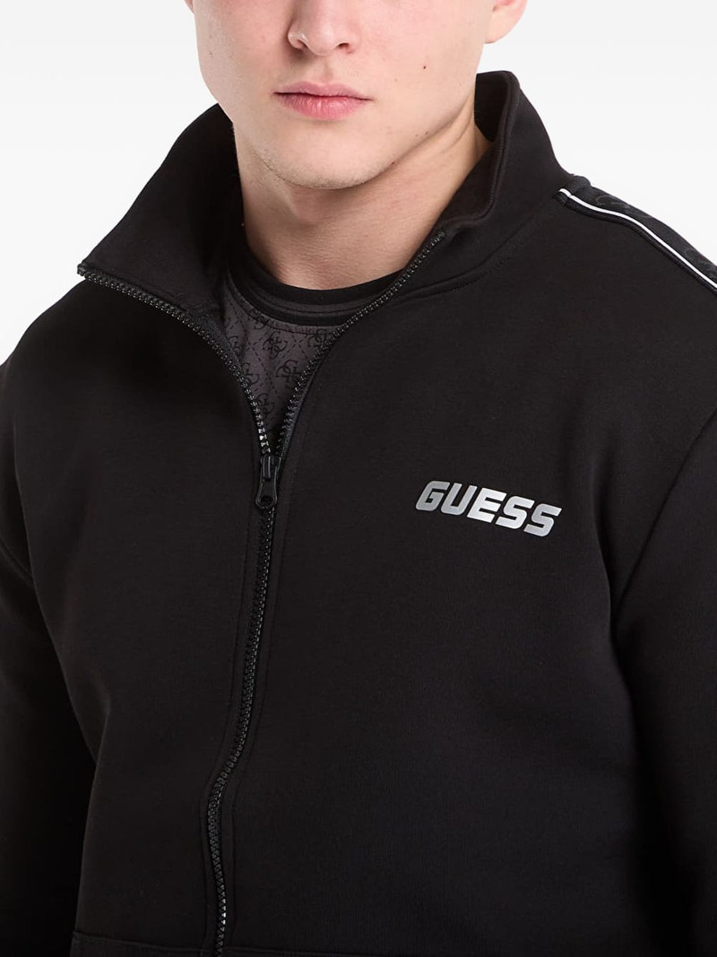 logo-tape zip-up sweatshirt 5