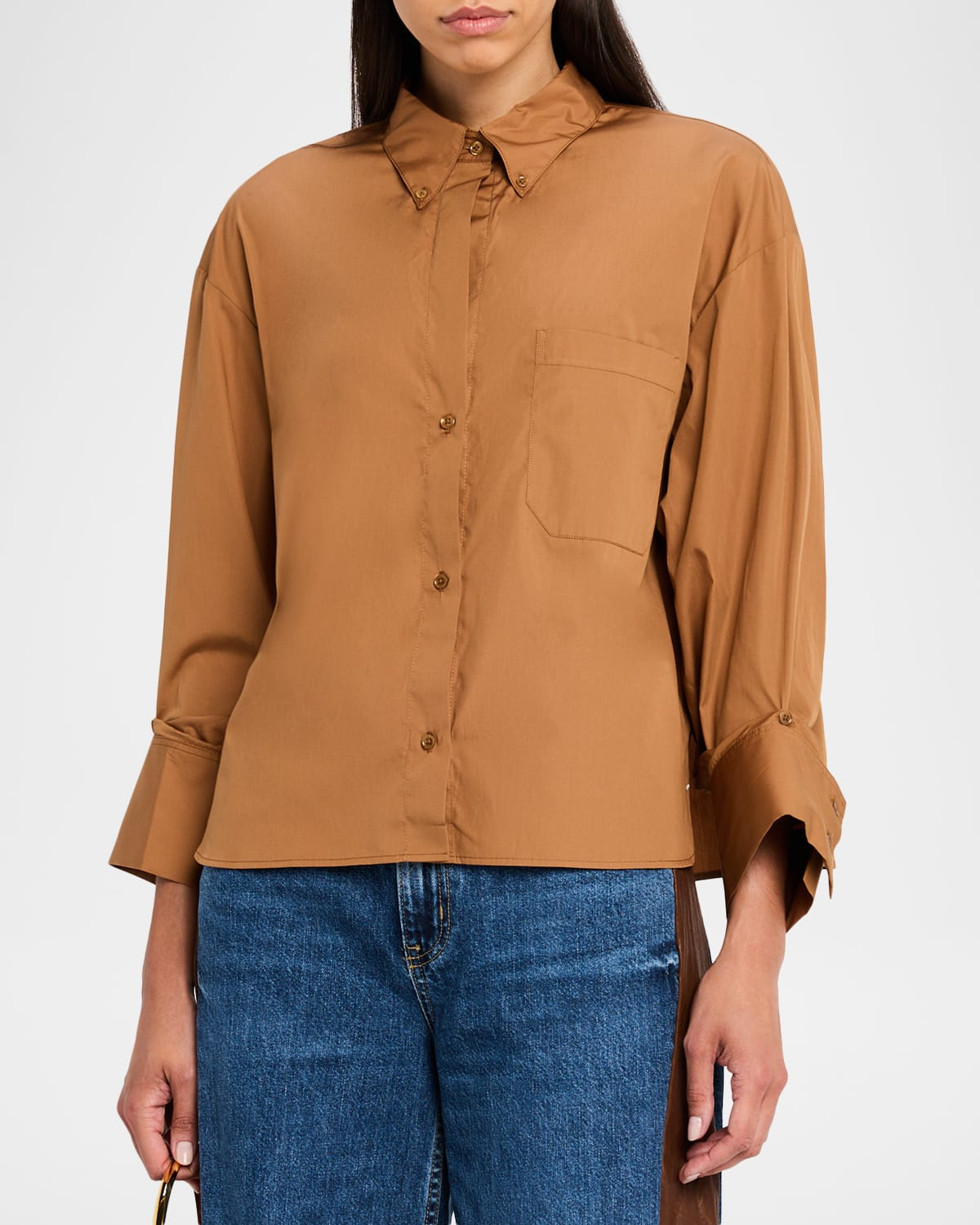 J.D. Cropped Button-Front Shirt - 4