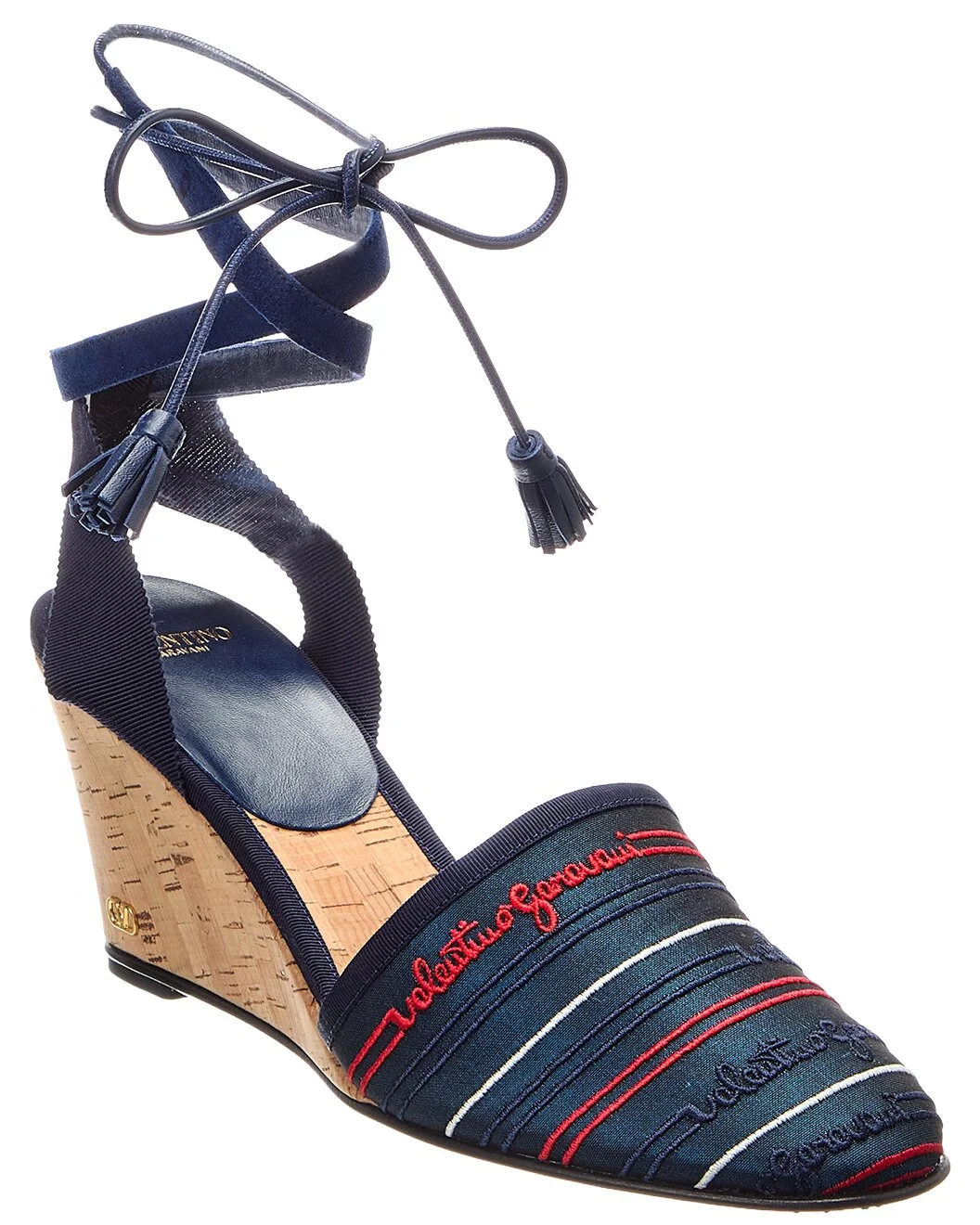 Valentino VLogo 75 Canvas Wedge Sandal - 1