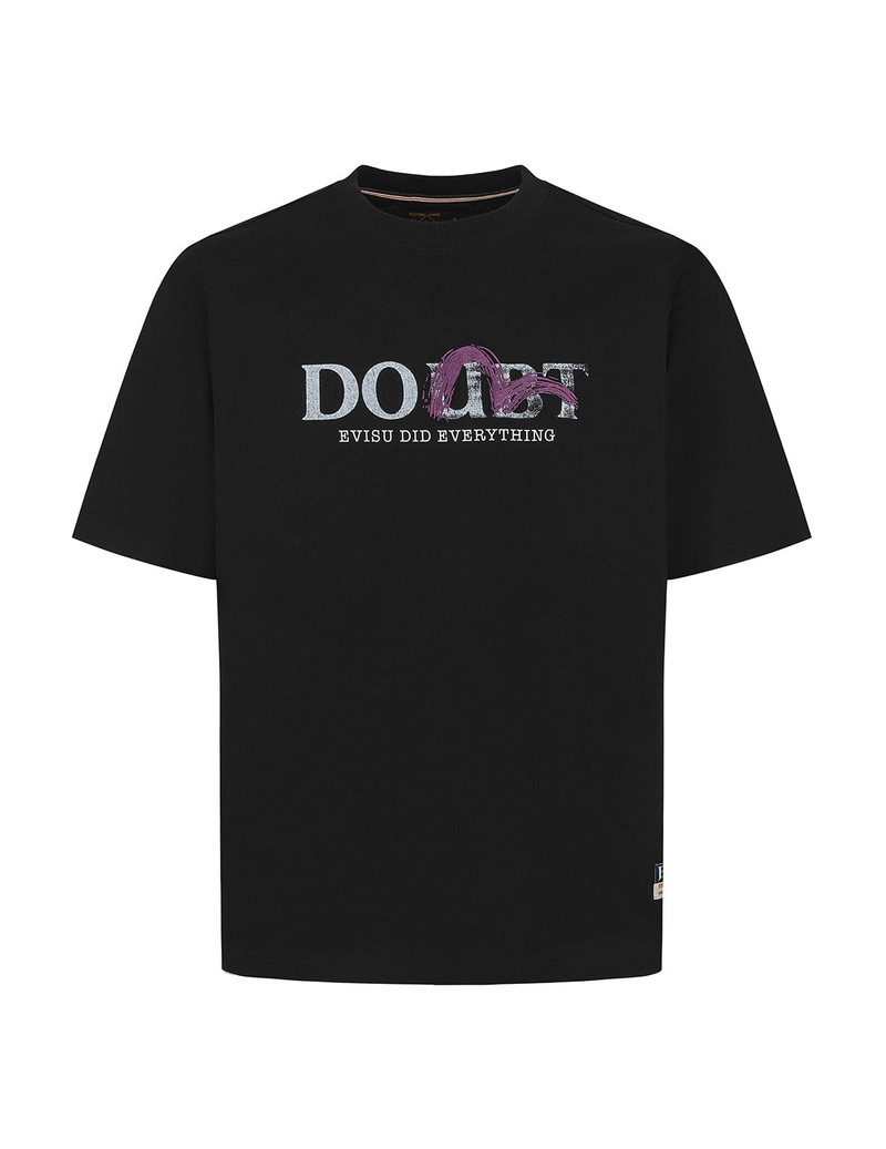Brushstroke Seagull and Slogan Relax Fit T-shirt 9