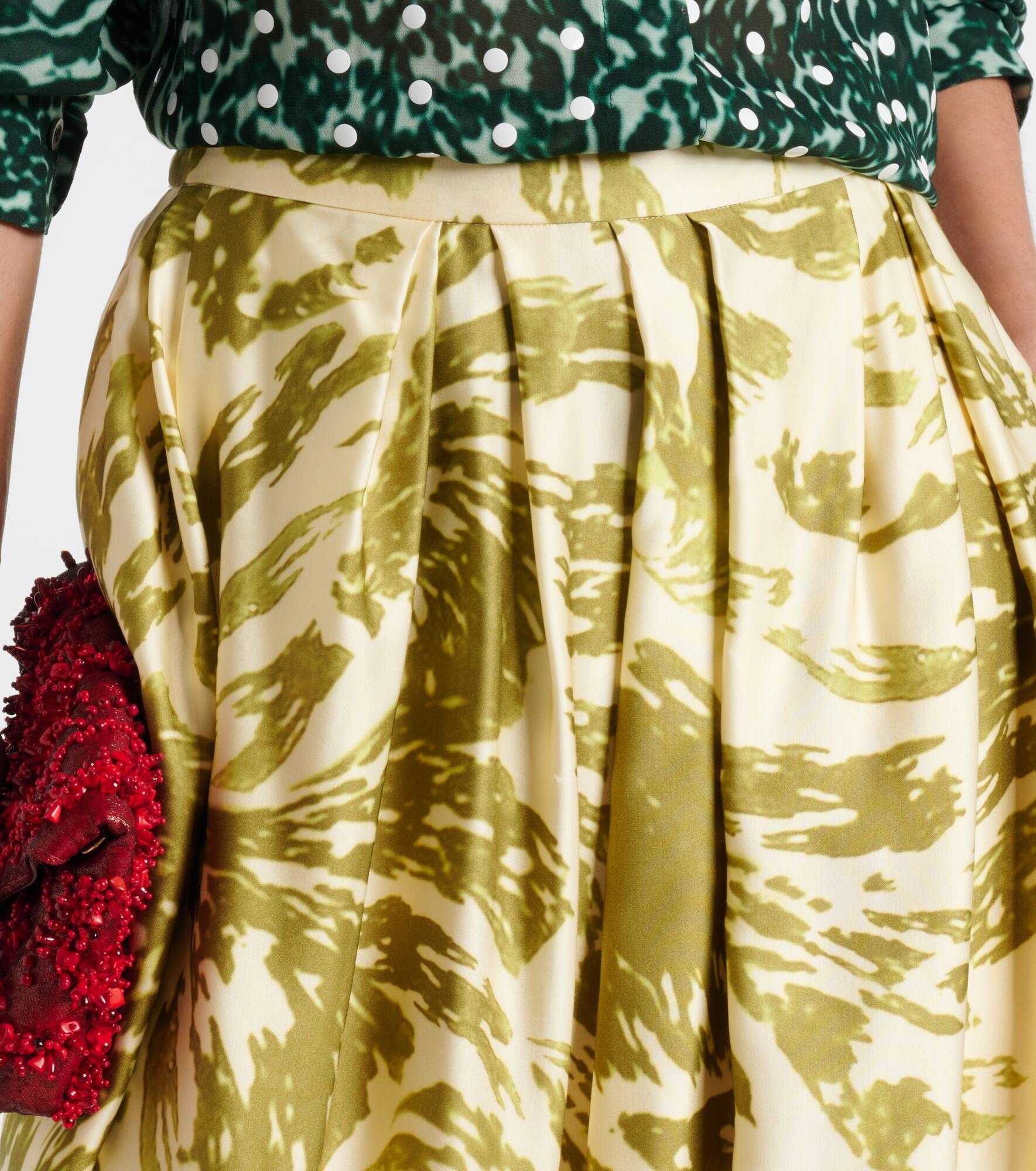 Printed satin midi skirt - 4
