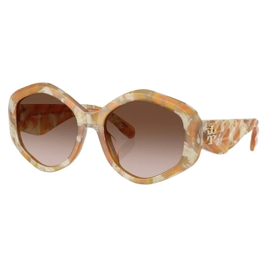 Tory Burch Kira Brown Gradient Geometric Ladies Sunglasses TY7217U 194913 55 - 1