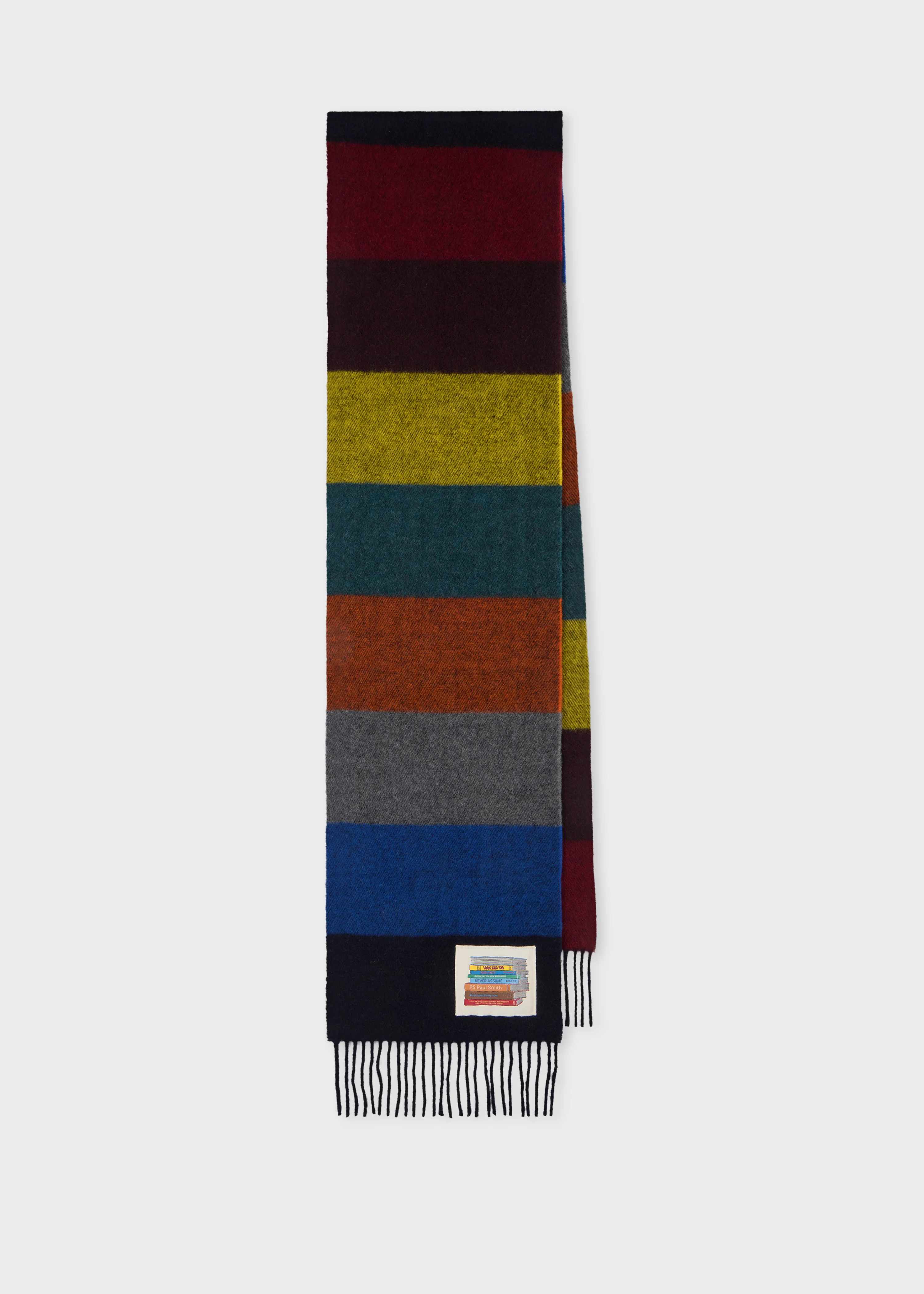 Multicolour Block Stripe Wool Scarf - 1